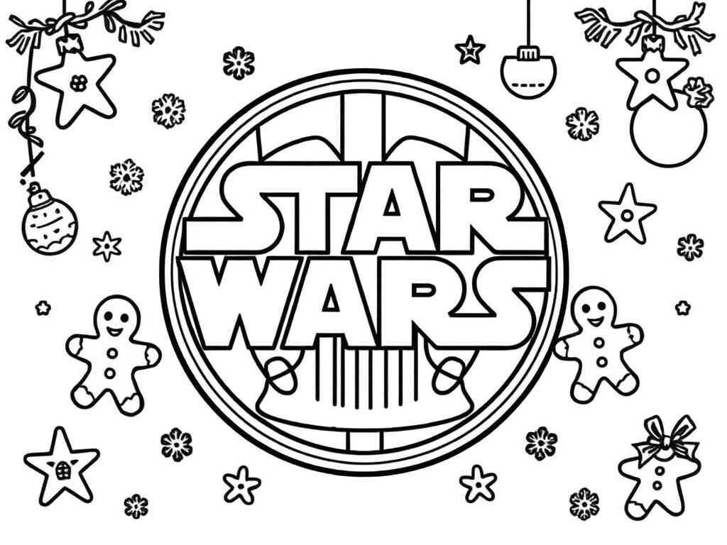 Star Wars Christmas Coloring Page - Free Printable Coloring Page regarding Star Wars Christmas Printable