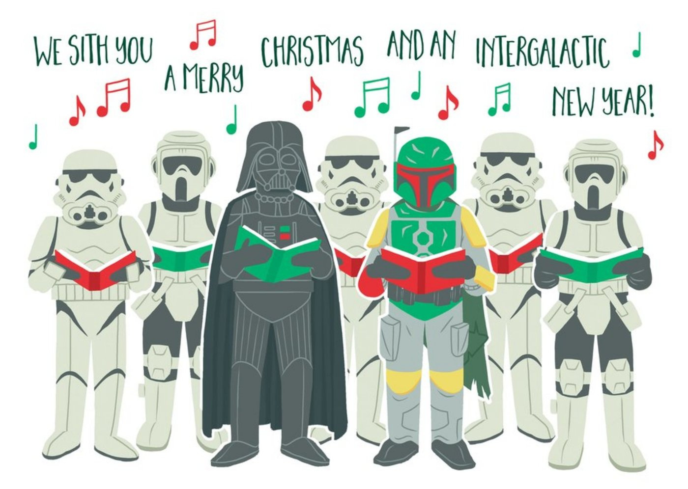 Star Wars Merry Christmas And And Intergalatic New Year Card | Moonpig intended for Star Wars Printable Christmas Card