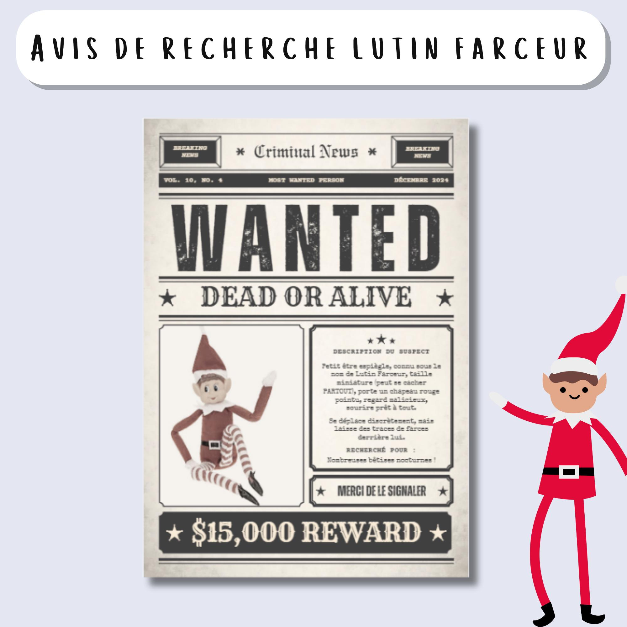Steckbrief Für Den Scherz-Elfen | Aktivitäten Der Weihnachtselfen regarding Elf On The Shelf Wanted Poster Printable