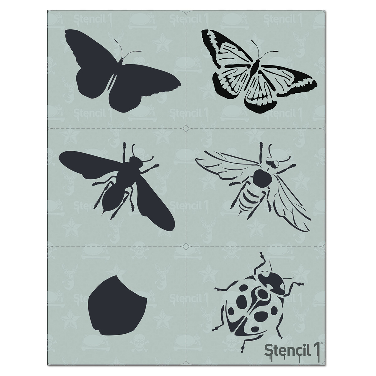 Stencil1 Multi-Layer Stencil, Bugs, Pkg Of 3, 2 Layer | Blick Art regarding Free Multi Layer Stencil Templates