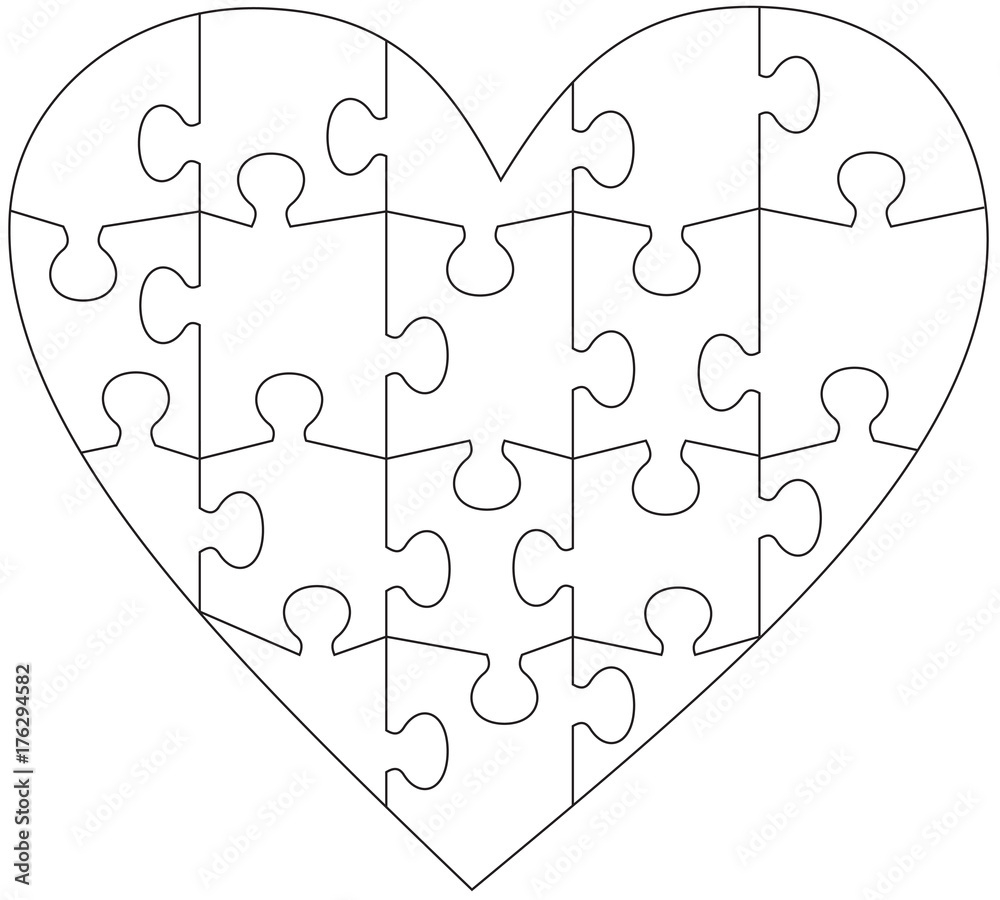 Stock-Vektorgrafik „Heart Puzzle Template“ | Adobe Stock regarding Free Printable Heart Puzzle Template