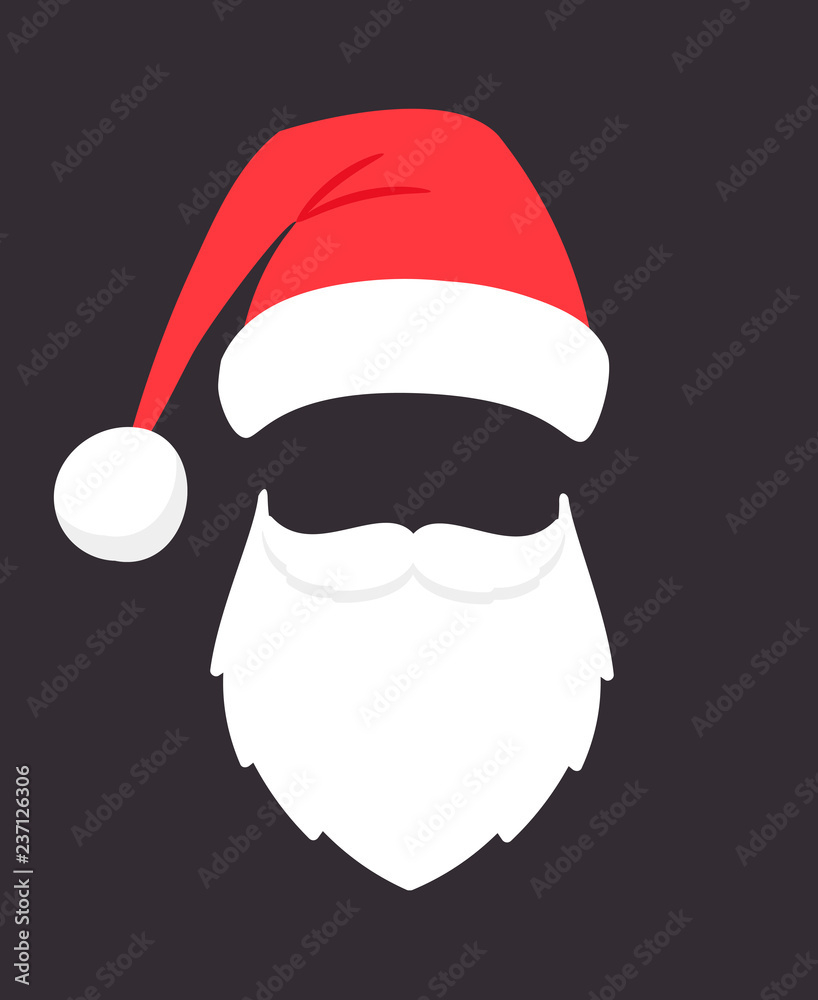 Stock-Vektorgrafik „Santa Claus Mask. Christmas Santaclaus Party with Santa Mask Printable