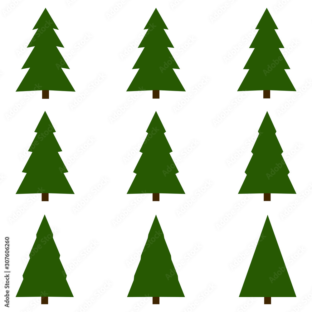 Stock-Vektorgrafik „Set Of Christmas Trees Vector Christmas Tree inside Printable Green Christmas Tree