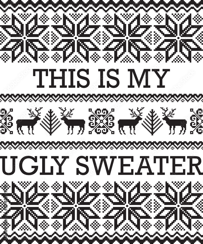 Stock-Vektorgrafik „This Is My Ugly Christmas Sweater Svg Cut File with Ugly Christmas Sweater Printable