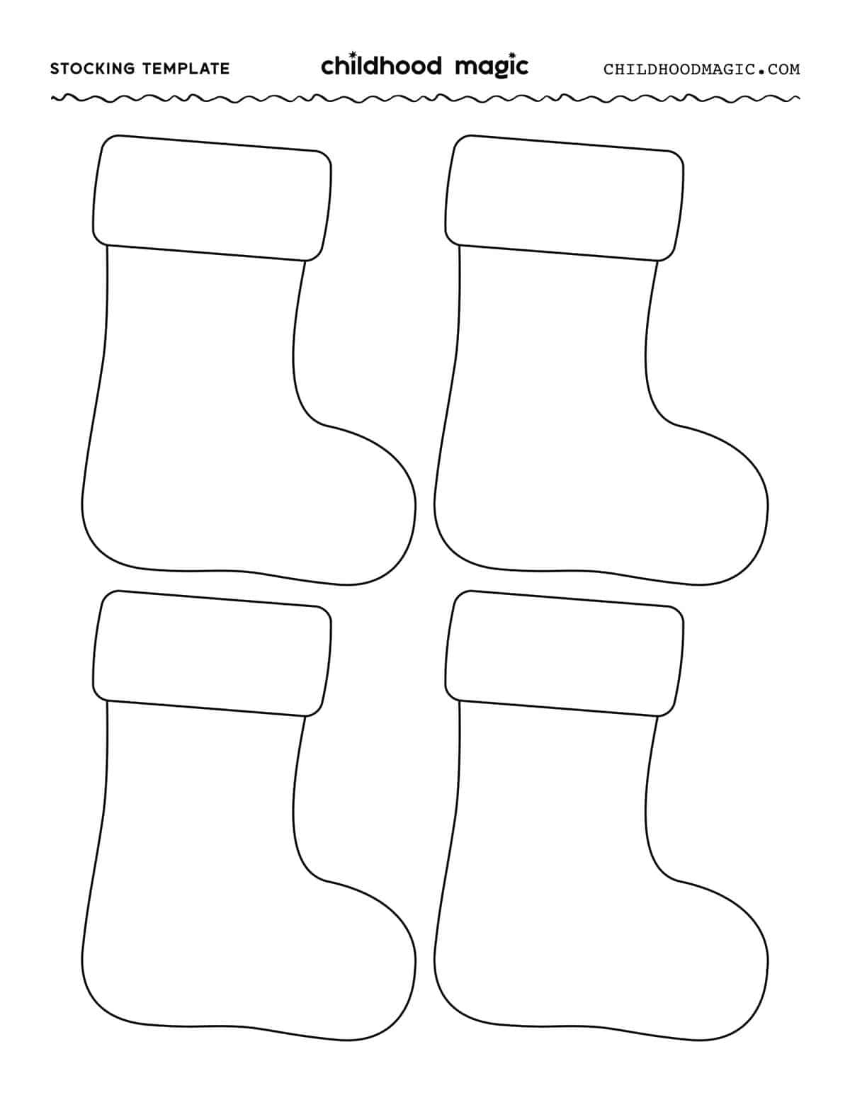 Stocking Template - Free Printable - Childhood Magic inside Printable Images Of Christmas Stockings