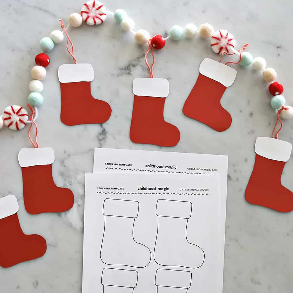 Stocking Template - Free Printable - Childhood Magic with regard to Printable Christmas Stocking Craft
