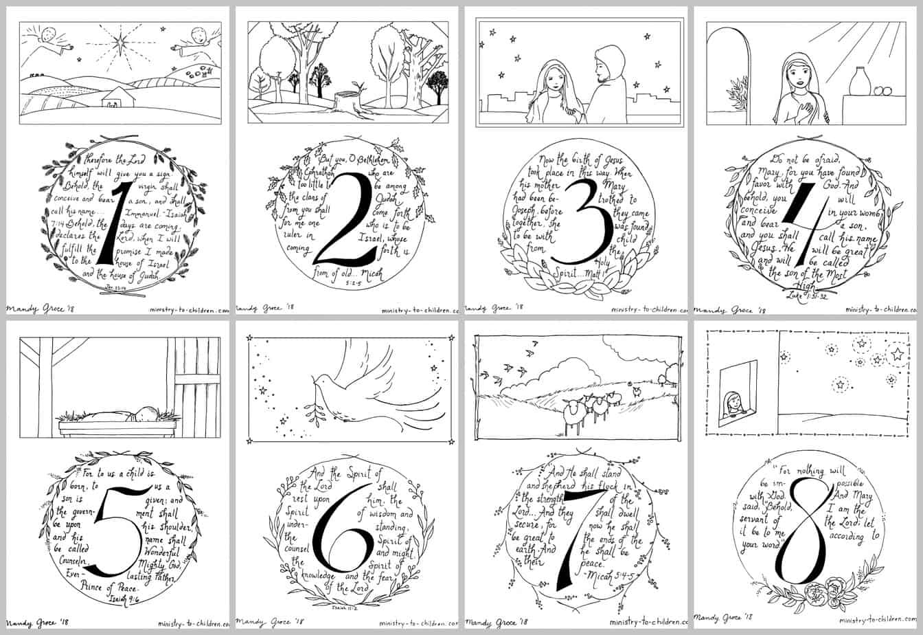 Story Of Advent Calendar Coloring Pages (Pdf Printable) Ministry inside Advent Christmas Story Printable