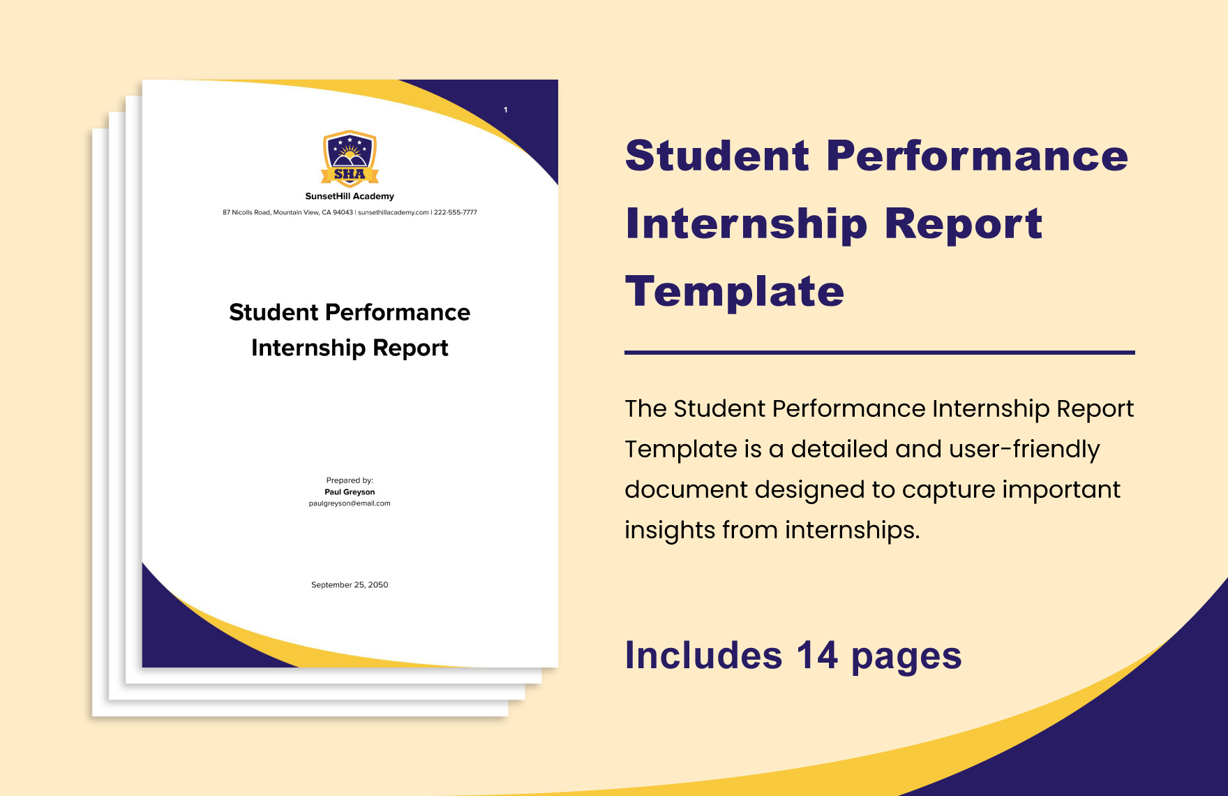 Student Performance Internship Report Template In Word, Pdf regarding Internship Journal Sample Template