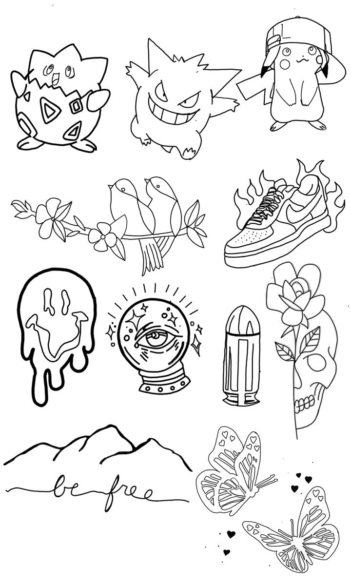 Tattoo Flash Sheet Stencil throughout Free Printable Tattoo Flash