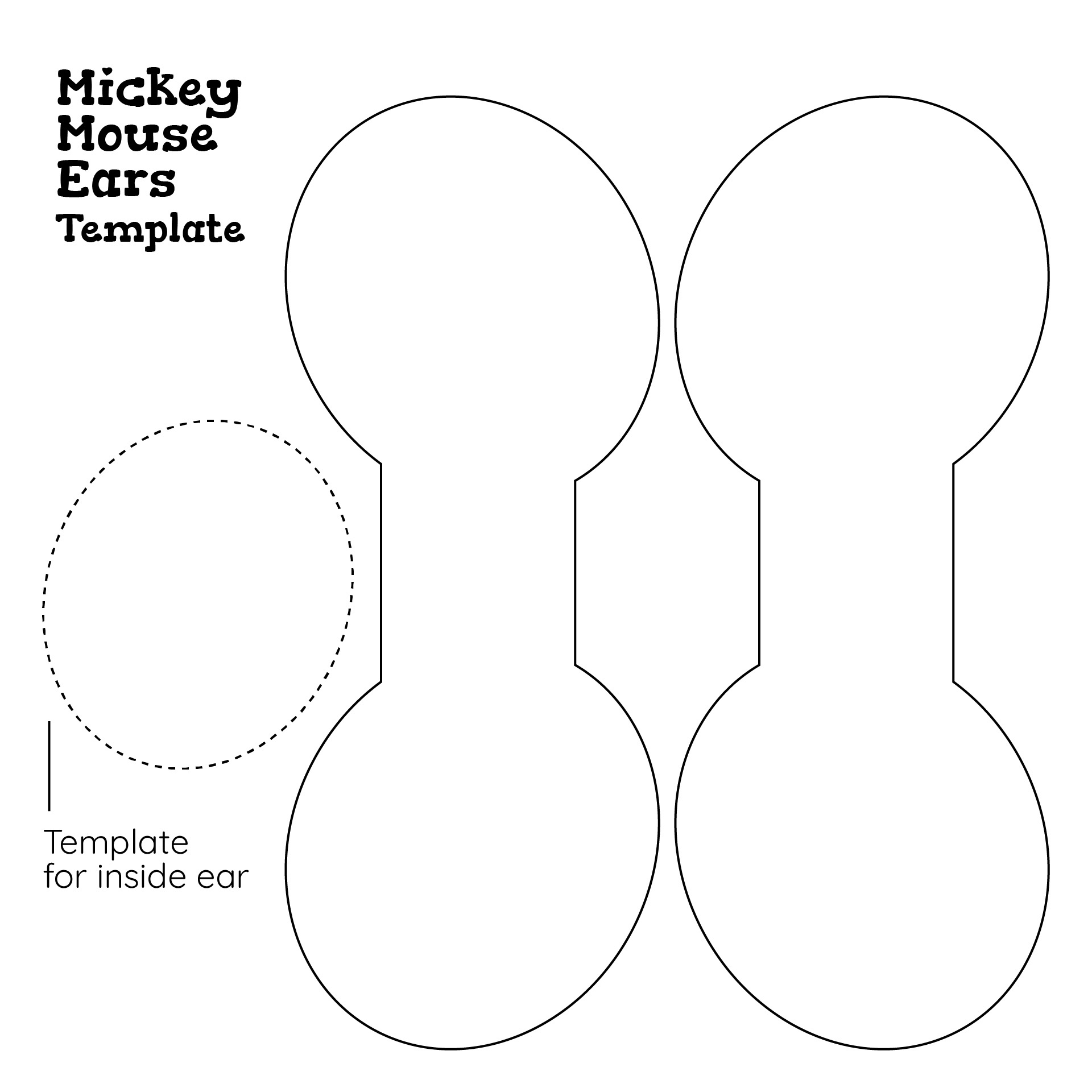 Template Mickey Mouse - 8 Free Pdf Printables | Printablee regarding Free Mickey Ears Template