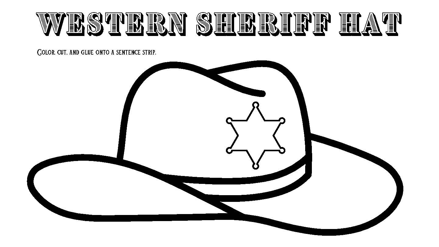 Template Print Cowboy Hat Western Sheriff Hat Template throughout Cowboy Hat Printable Template