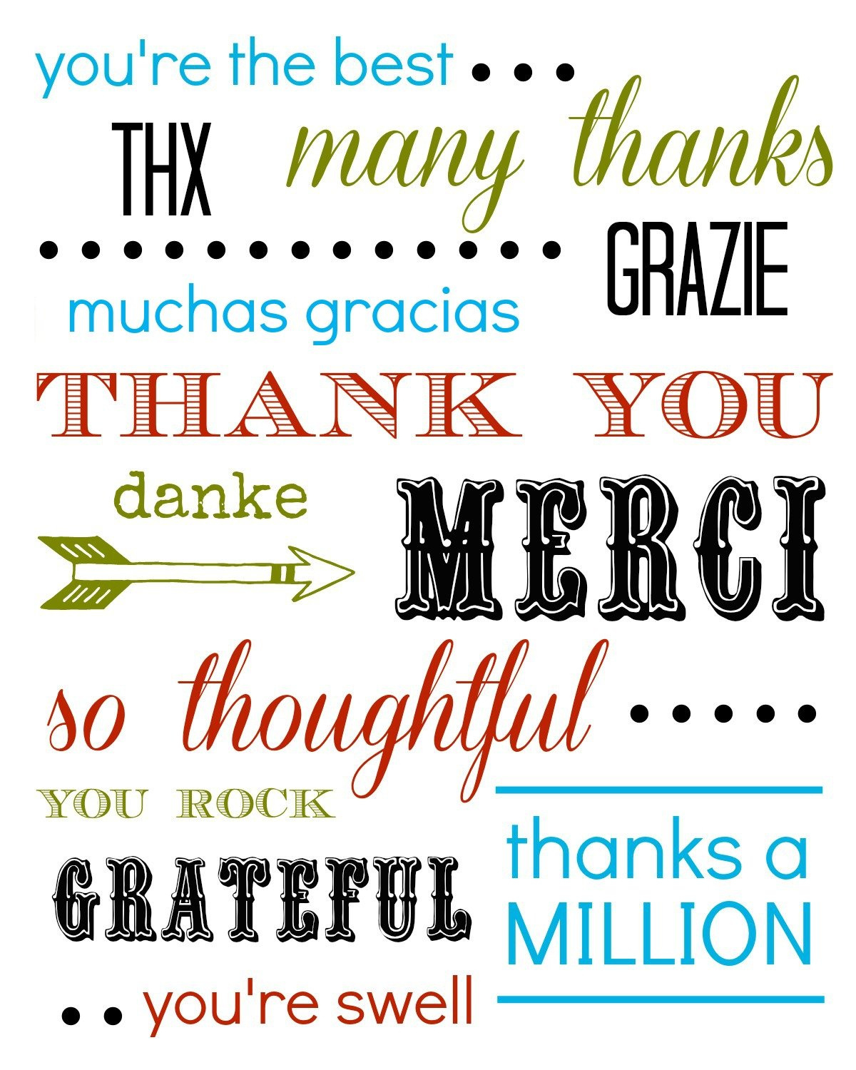Thank You Card Free Printable with Free Thank You Cards Printable