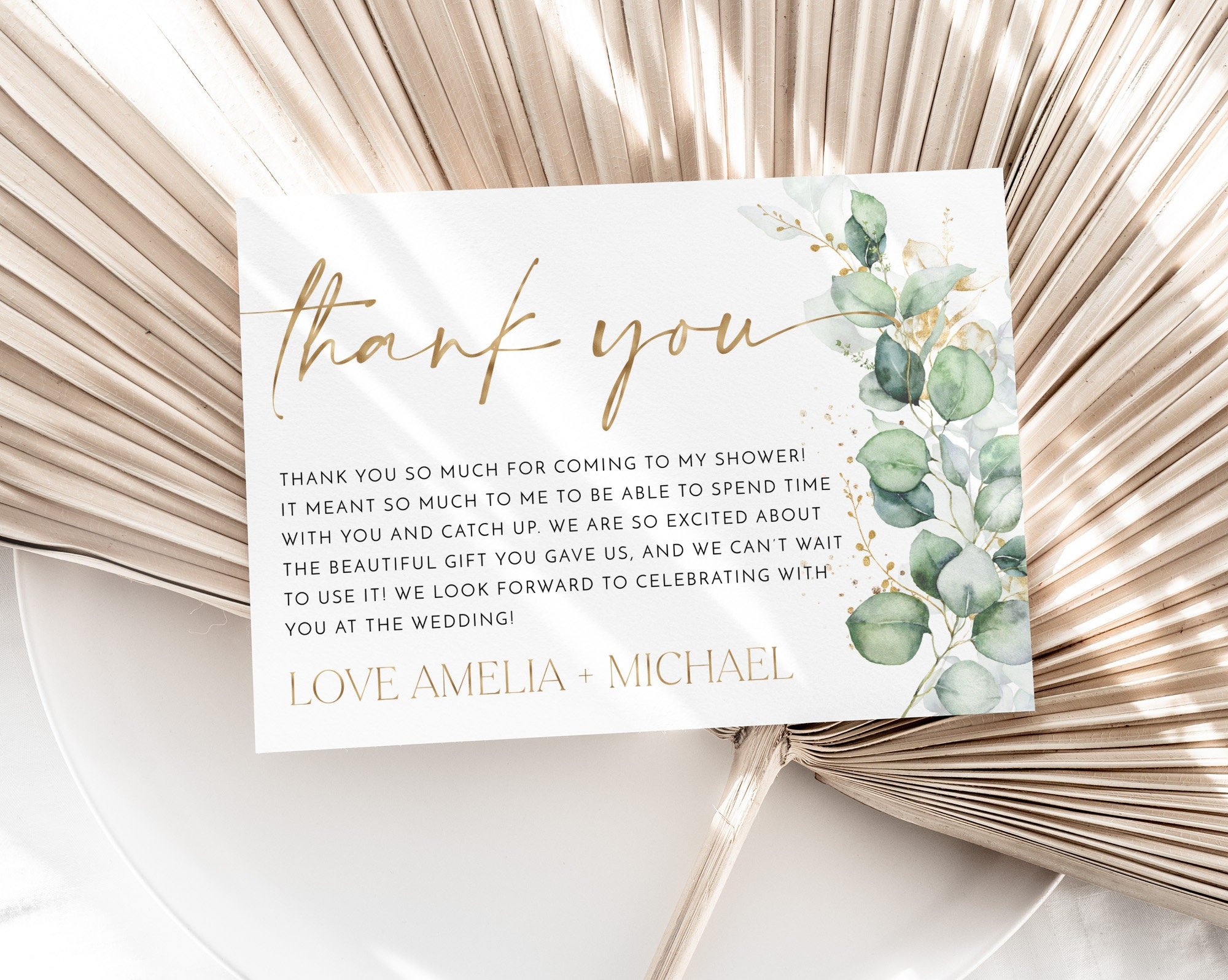 Thank You Card Template, Printable Thank You Card, Instant pertaining to Thank You Cards Bridal Shower Printable