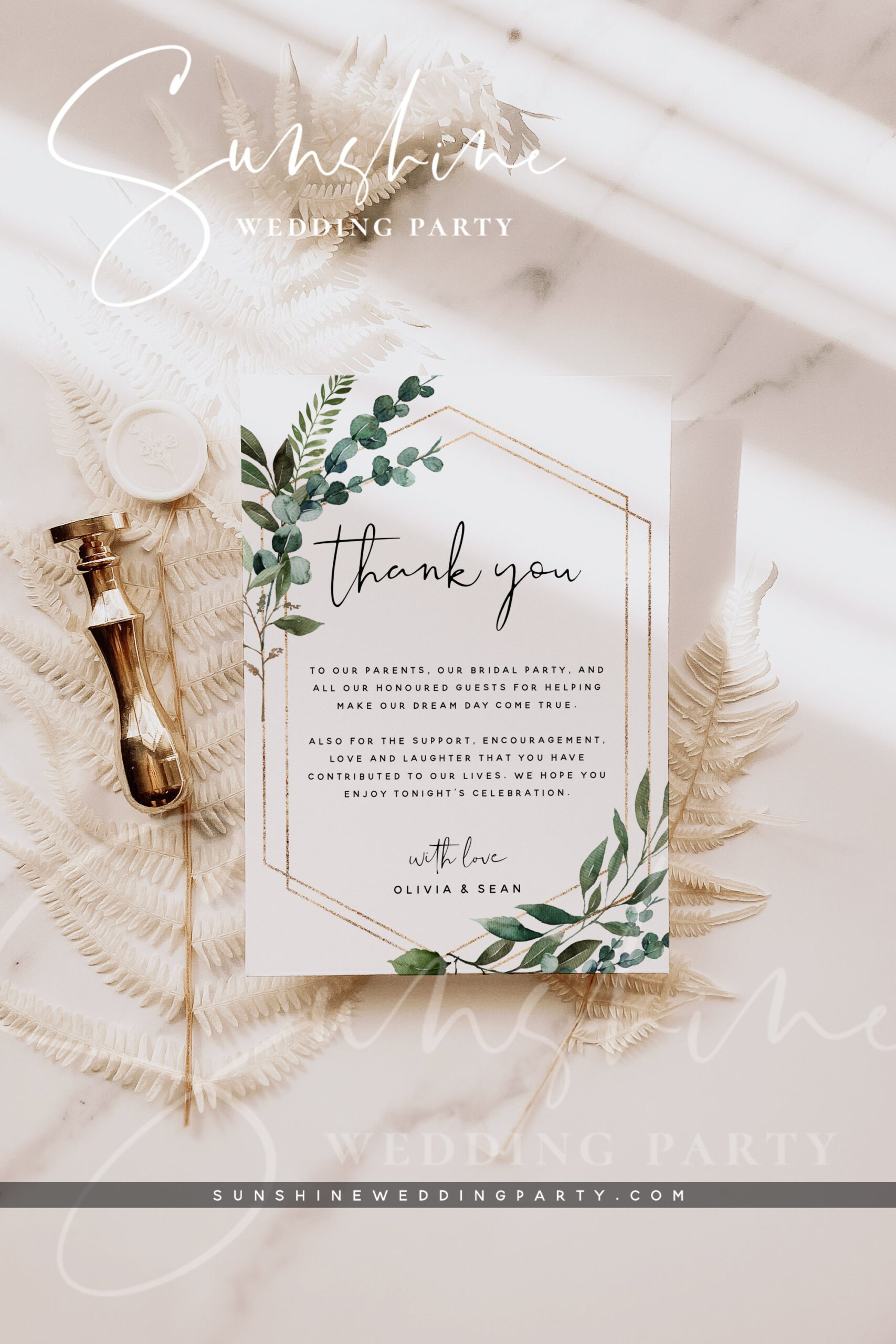Thank You Cards Template, Greenery Wedding Thank You Letter throughout Wedding Party Thank You Cards Printable