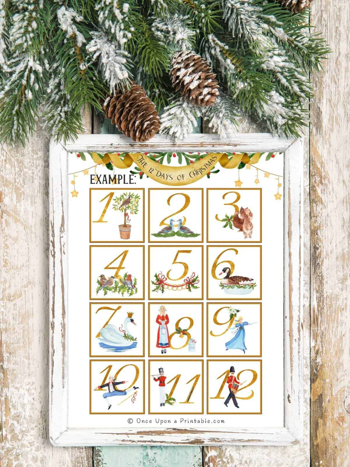 The 12 Days Of Christmas Countdowns (Free To Print!) - Once Upon A within Printable Pictures of the 12 Days of Christmas