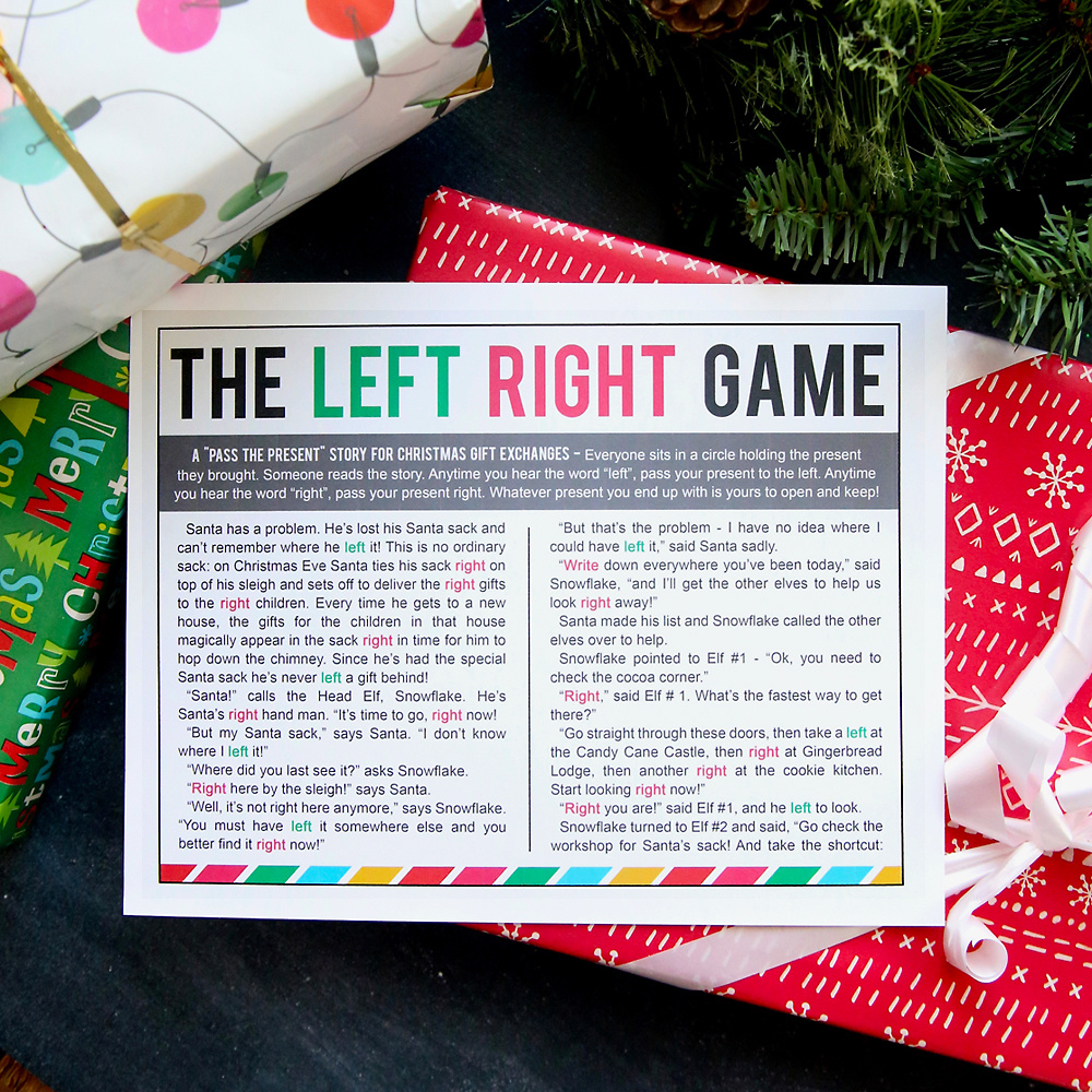 The Christmas Left Right Game (W/Printable Story) - It&amp;#039;S Always Autumn pertaining to Printable Christmas Gift Exchange Games