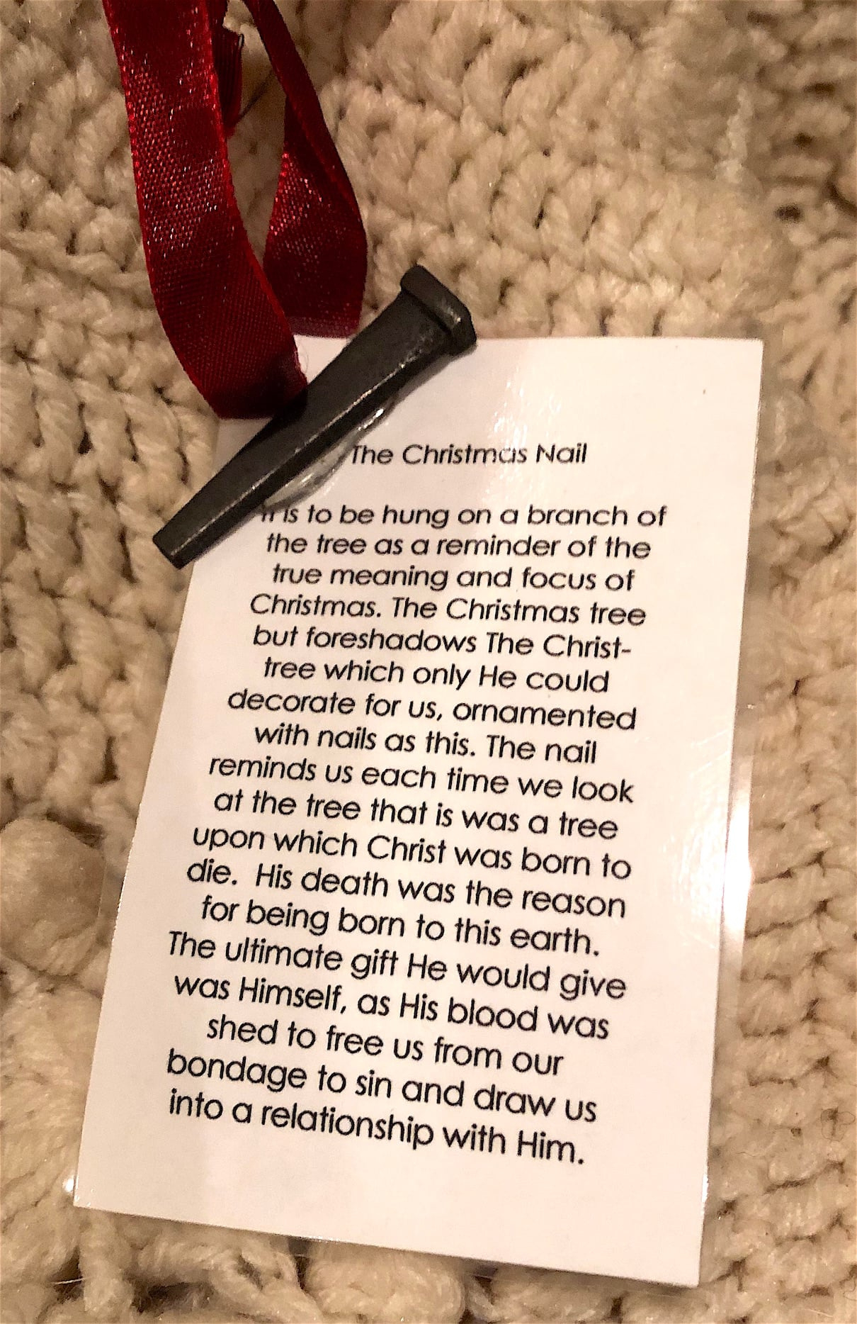 The Christmas Nail Ornament Diy - Forget Him Knot within Christmas Nail Ornament Poem Printable