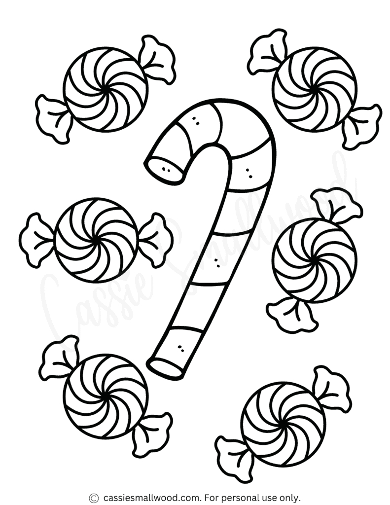 The Cutest Candy Coloring Pages - Cassie Smallwood inside Candy Cane Coloring Pages Printable