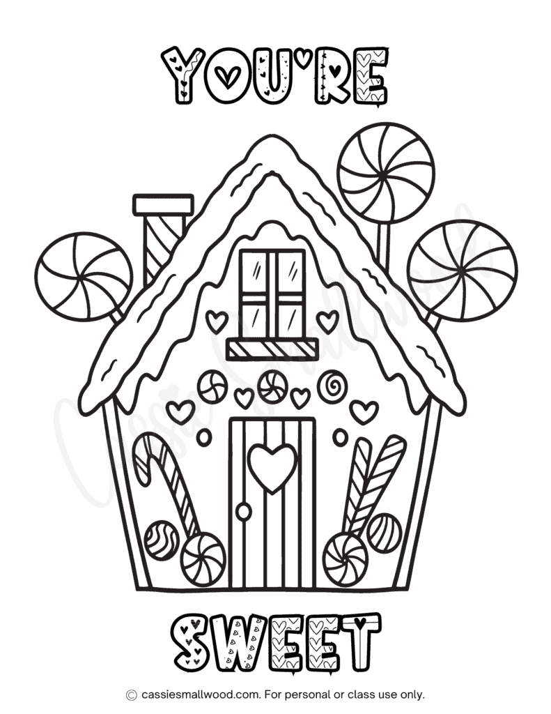 The Cutest Gingerbread House Coloring Pages - Cassie Smallwood for Gingerbread House Coloring Pages Printable