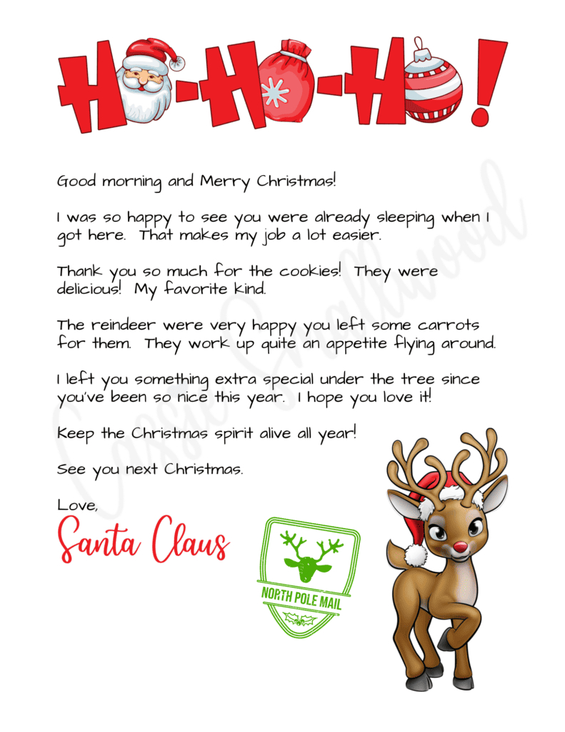 The Cutest Letters From Santa - Cassie Smallwood throughout Christmas Morning Letters From Santa Printable