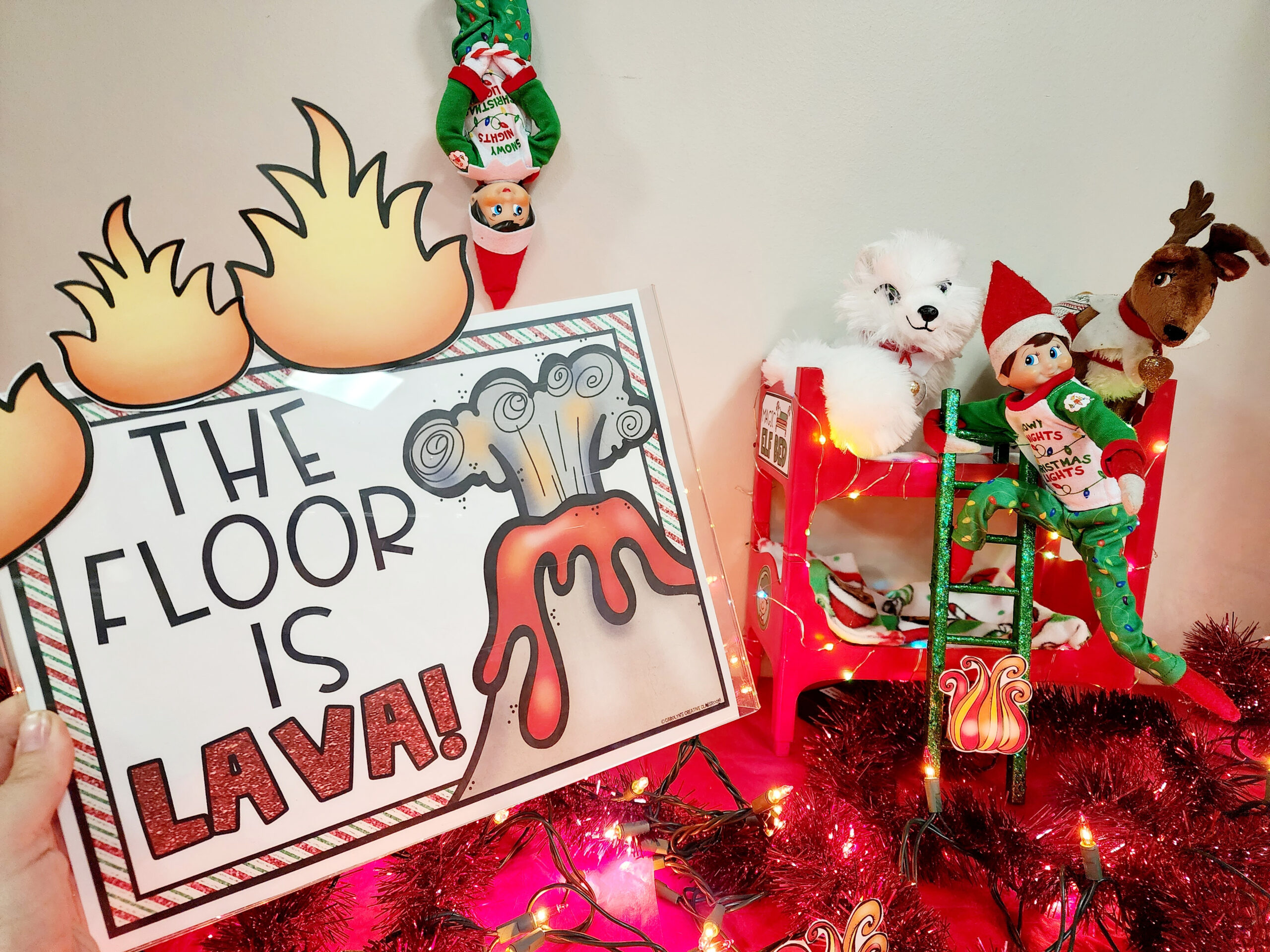 The Floor Is Lava Printable Poster Freebie – Elf Day 8 throughout The Floor Is Lava Elf on the Shelf Printable