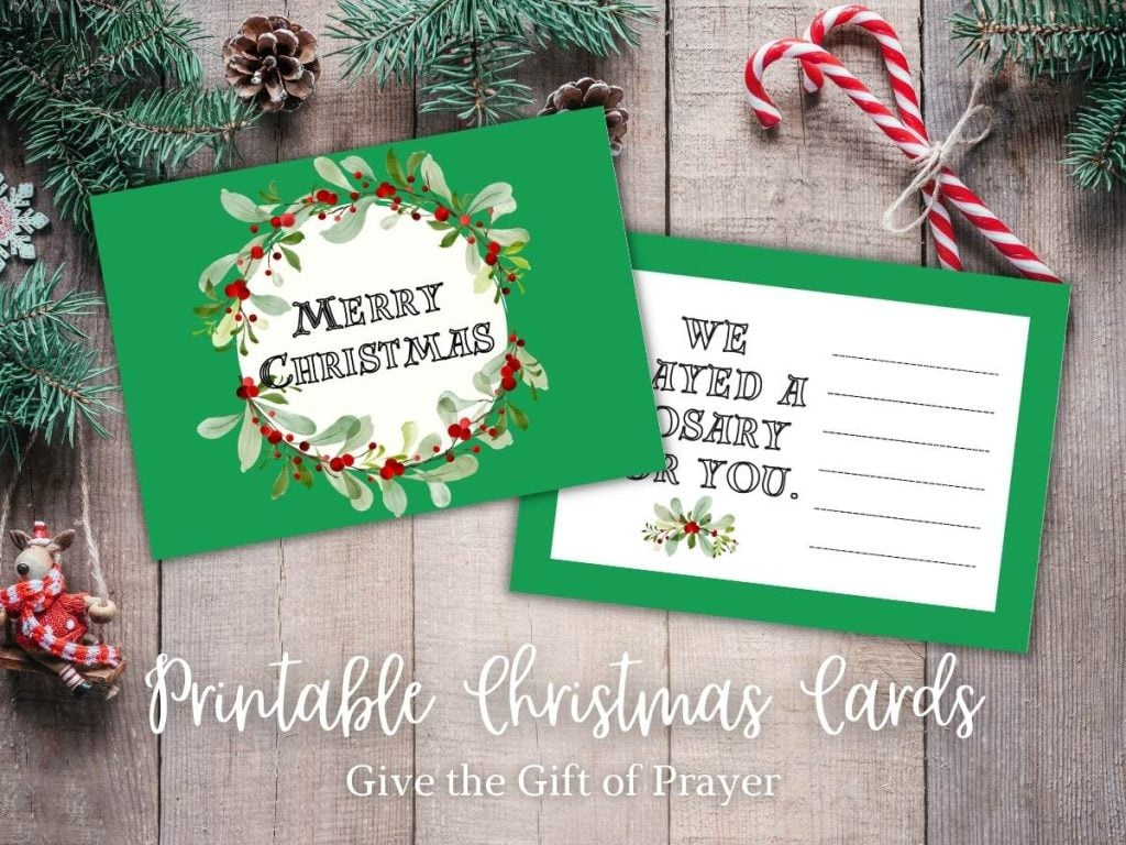 The Gift Of The Rosary Christmas Cards (Free Printable) - Kindling for Kindle Gift Card Printable Christmas