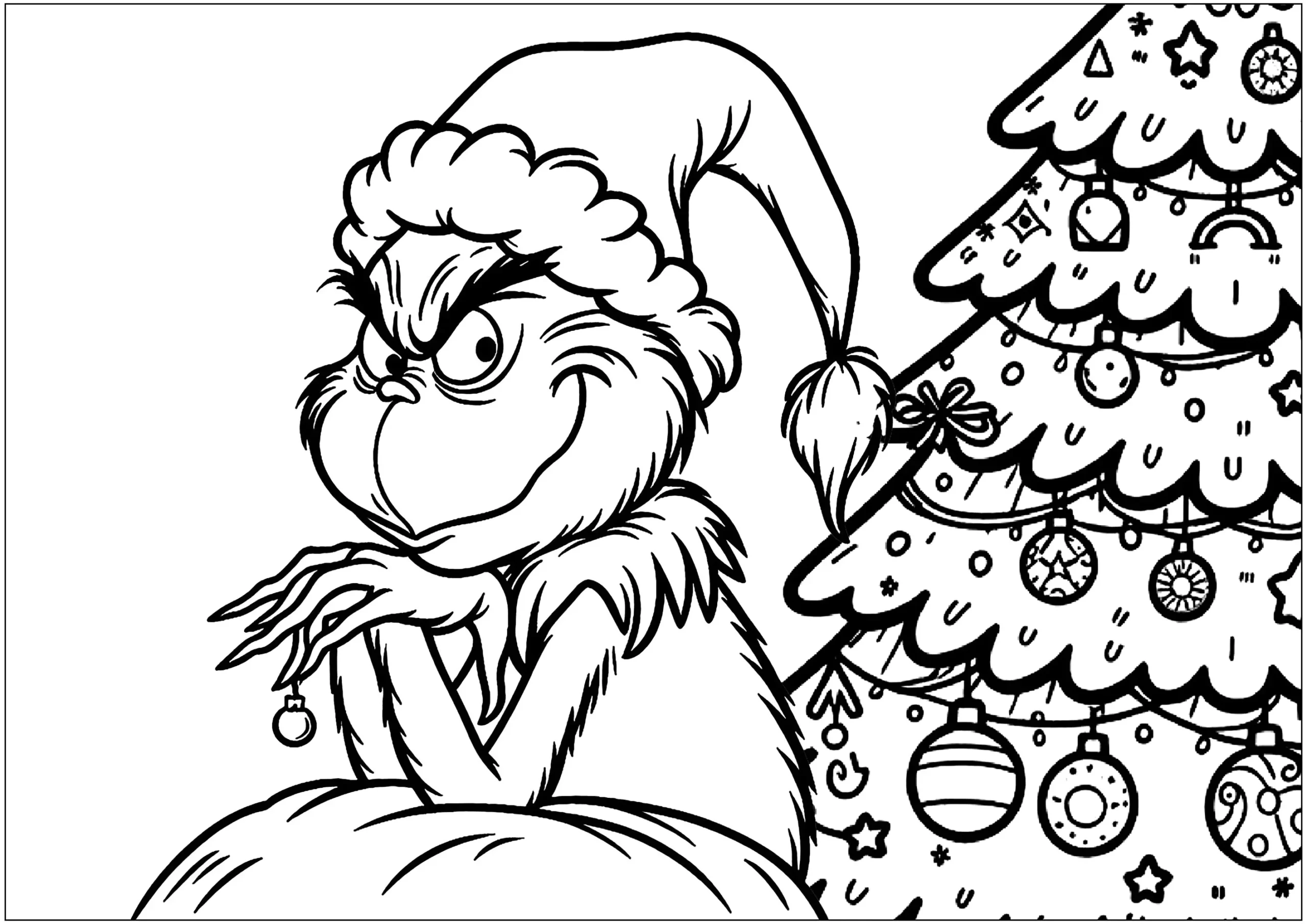 The Grinch And A Christmas Tree - The Grinch Coloring Pages within The Grinch Printable Coloring Pages