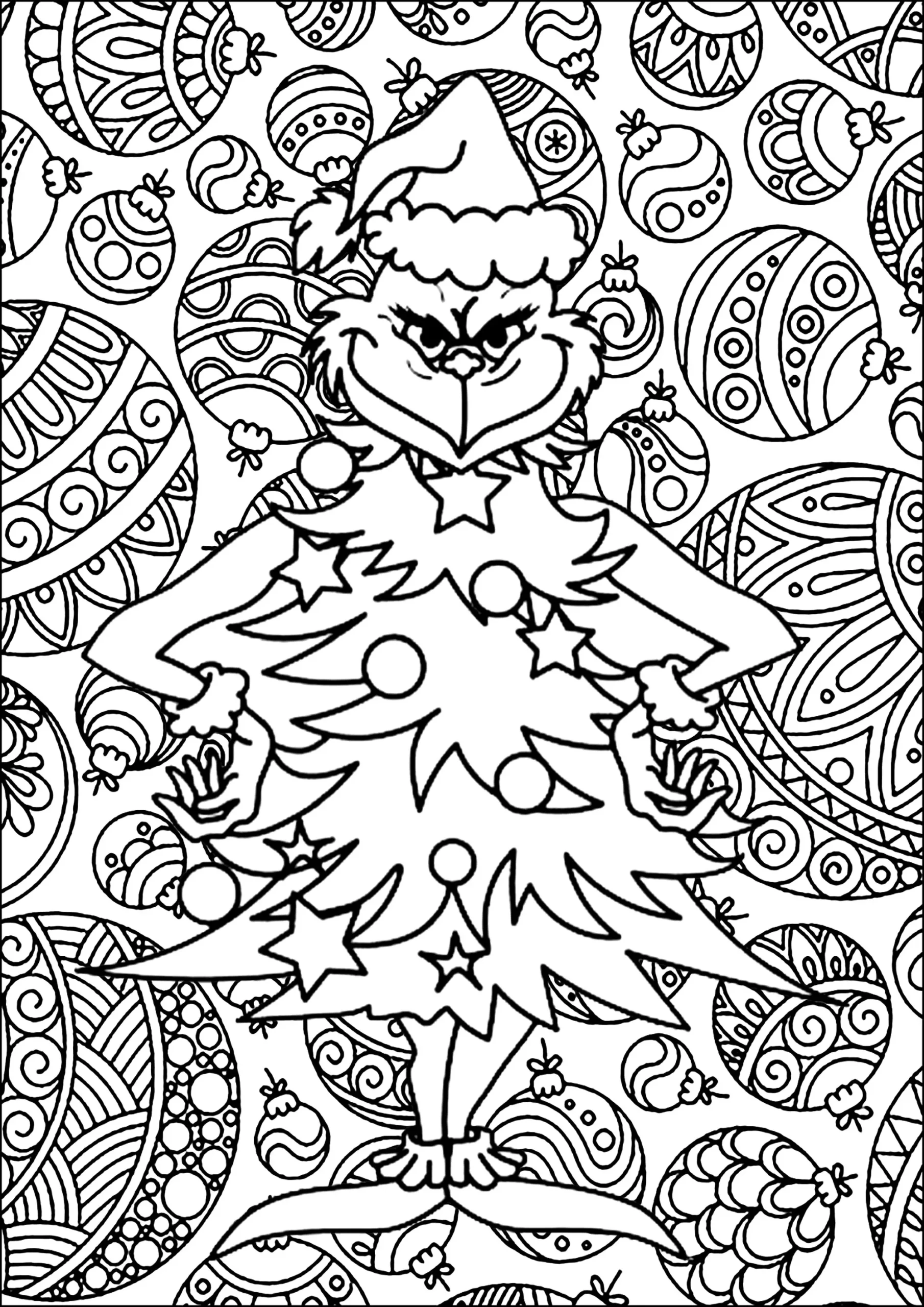 The Grinch Disguised As A Christmas Tree - Christmas Coloring in Grinch Christmas Tree Printable