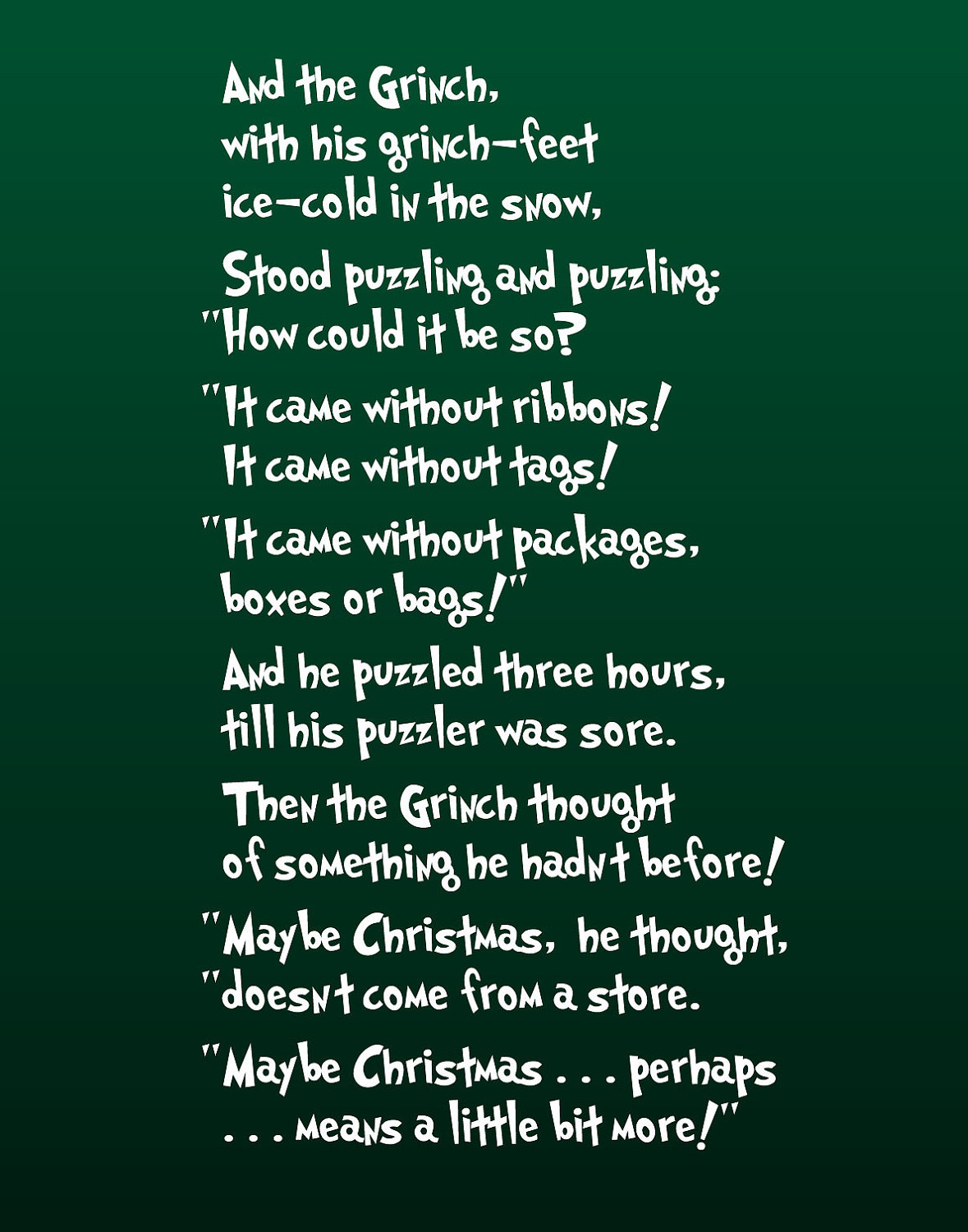 The Grinch Printable Quotes. Quotesgram in How the Grinch Stole Christmas Text Printable