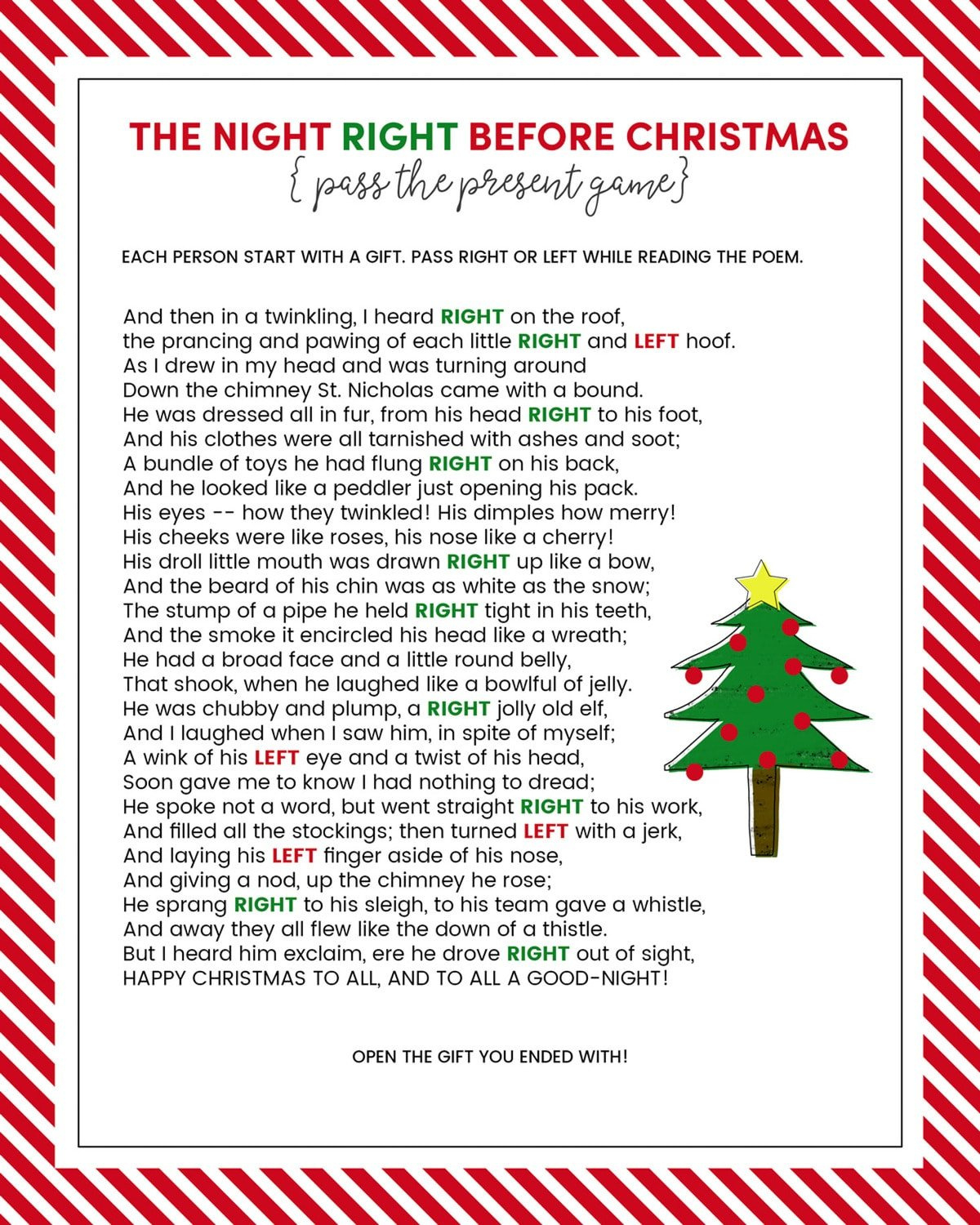 The Left Right Christmas Game {With Story + Print}| Lil&amp;#039; Luna within Christmas Gift Exchange Story Printable