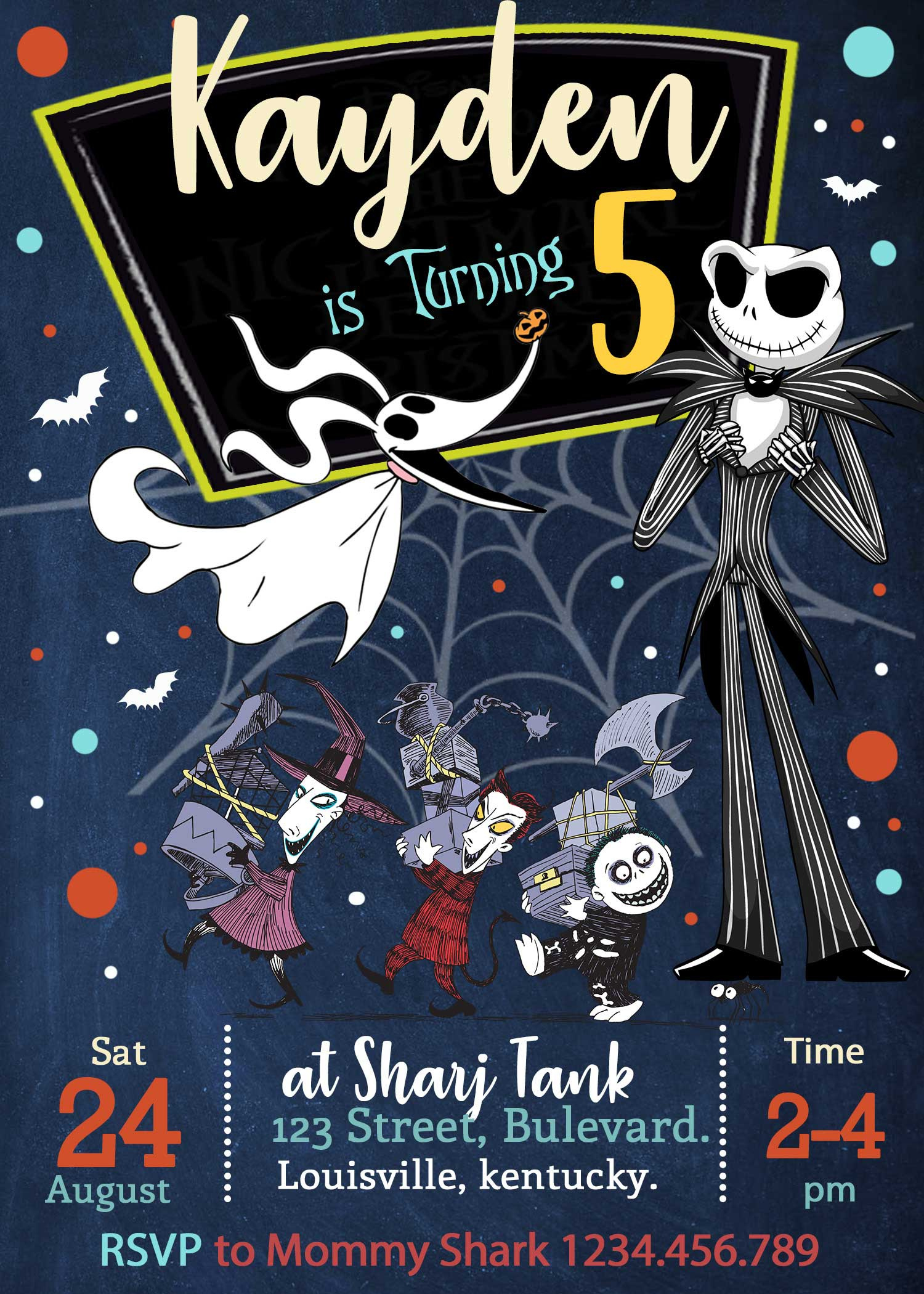 The Nightmare Before Christmas Birthday Invitation Template pertaining to Printable Nightmare Before Christmas Invitations