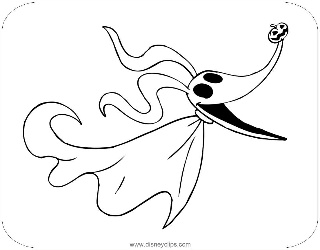 The Nightmare Before Christmas Coloring Pages (2) | Disneyclips with regard to Printable Zero From Nightmare Before Christmas