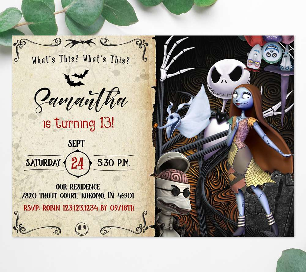 The Nightmare Before Christmas Invitation - Edit Yourself Online Now! intended for Printable Nightmare Before Christmas Invitations