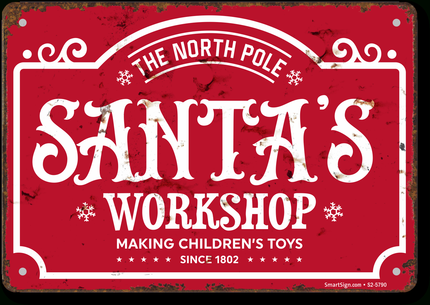 The North Pole Santa'S Workshop Vintage Sign, Sku: S2-5790 inside Santas Workshop Printable Sign