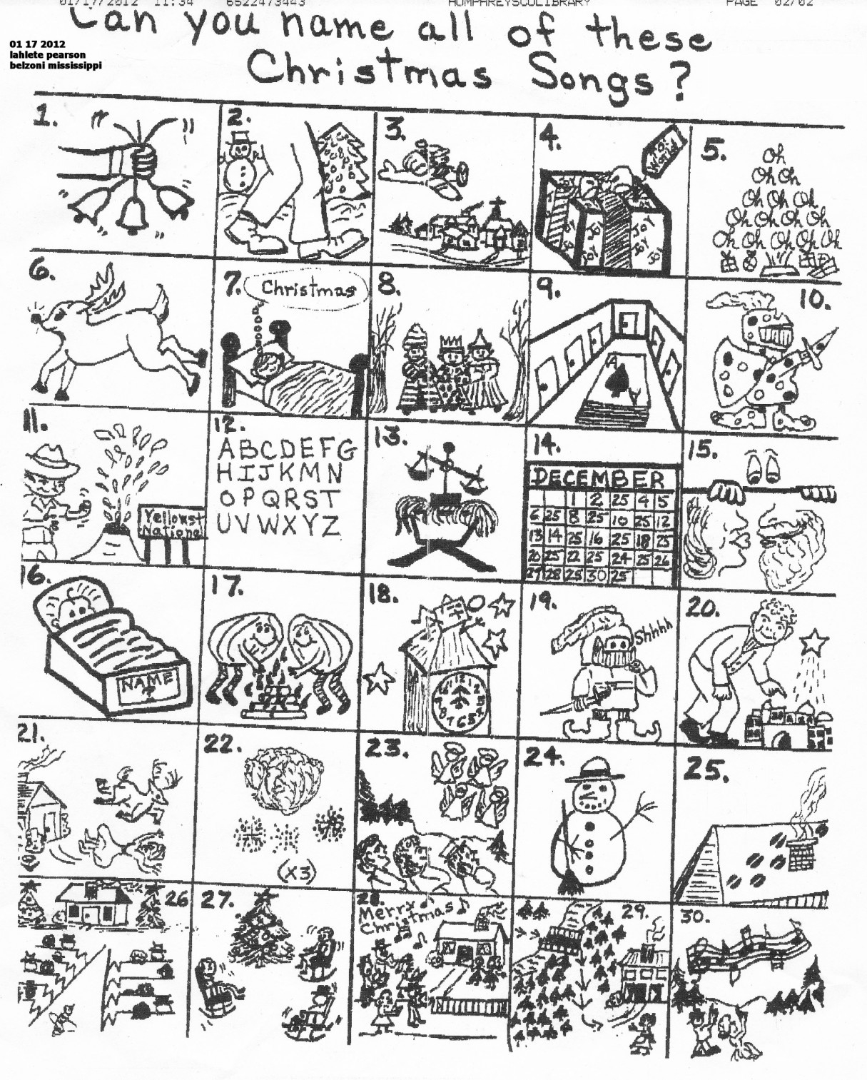 The Original Puzzle with Guess the Christmas Song Worksheets