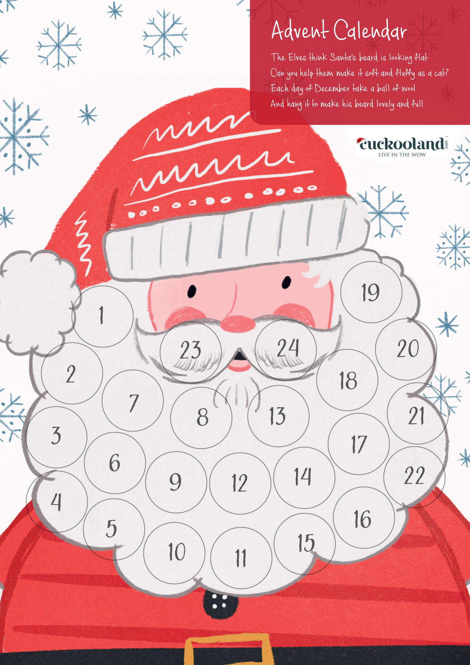 The Printable Advent Calendarcuckooland | Cuckooland pertaining to Advent Calendar Printable
