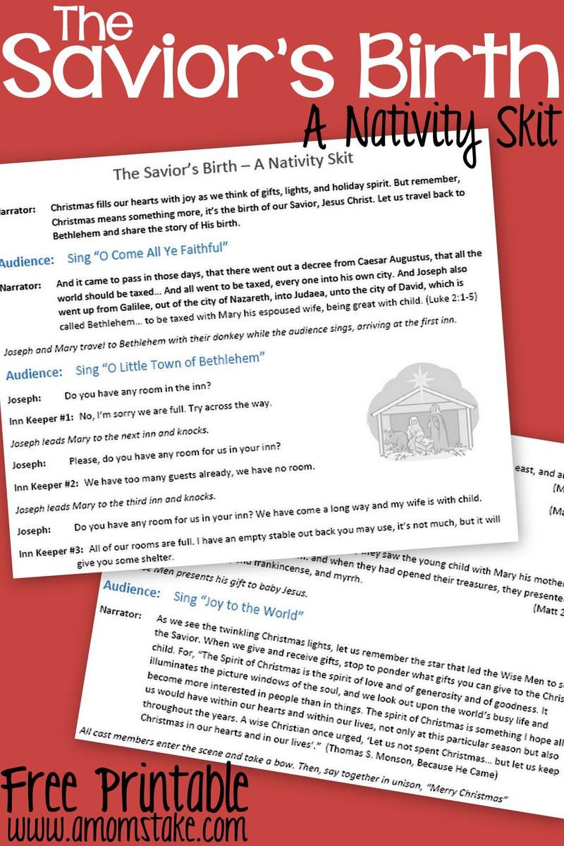 The Savior&amp;#039;S Birth: A Nativity Skit Script With Music – Free intended for The Christmas Story Play Script Free Printable
