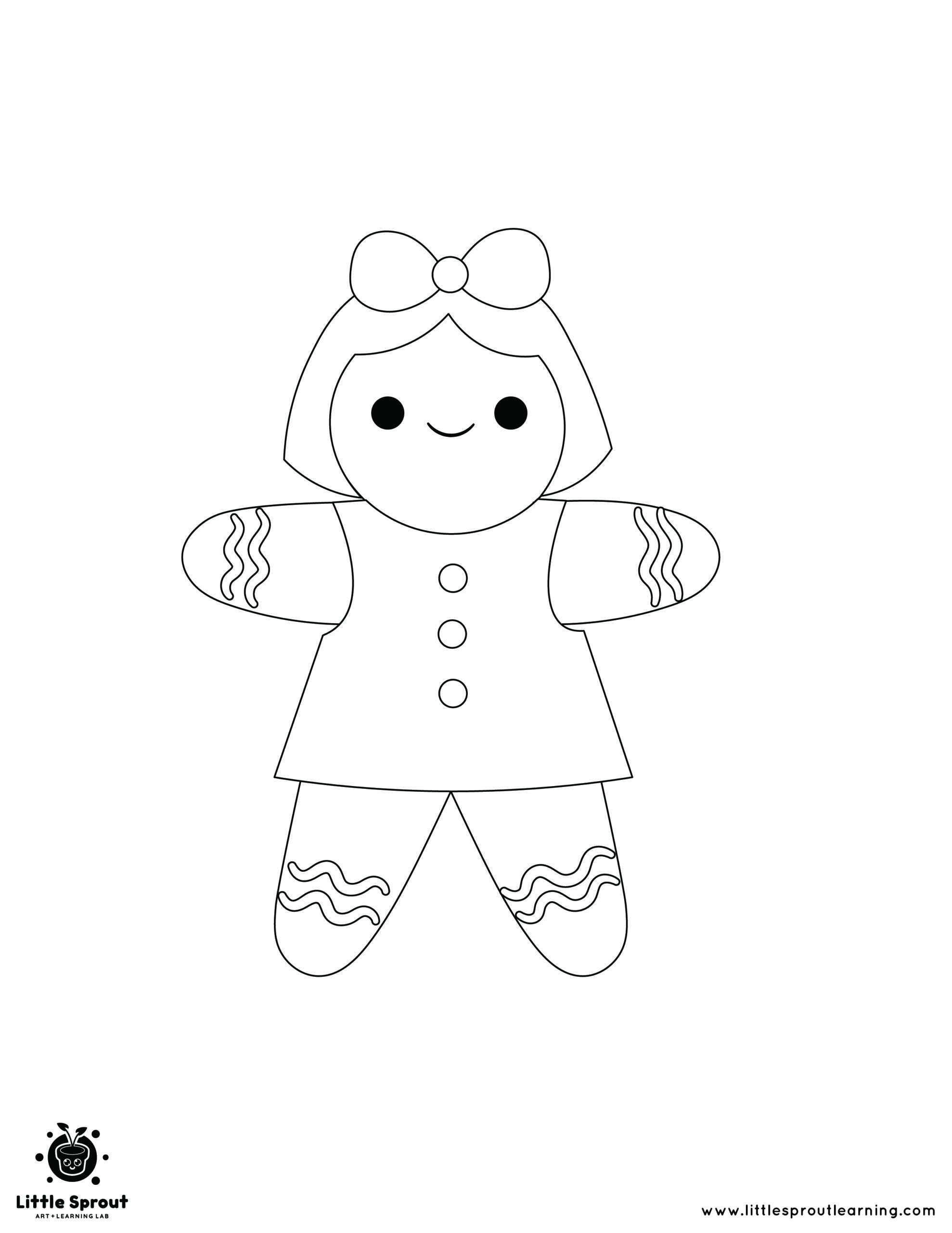 Top 5 Gingerbread Girl Coloring Pages - Little Sprout Art inside Gingerbread Girl Coloring Printable