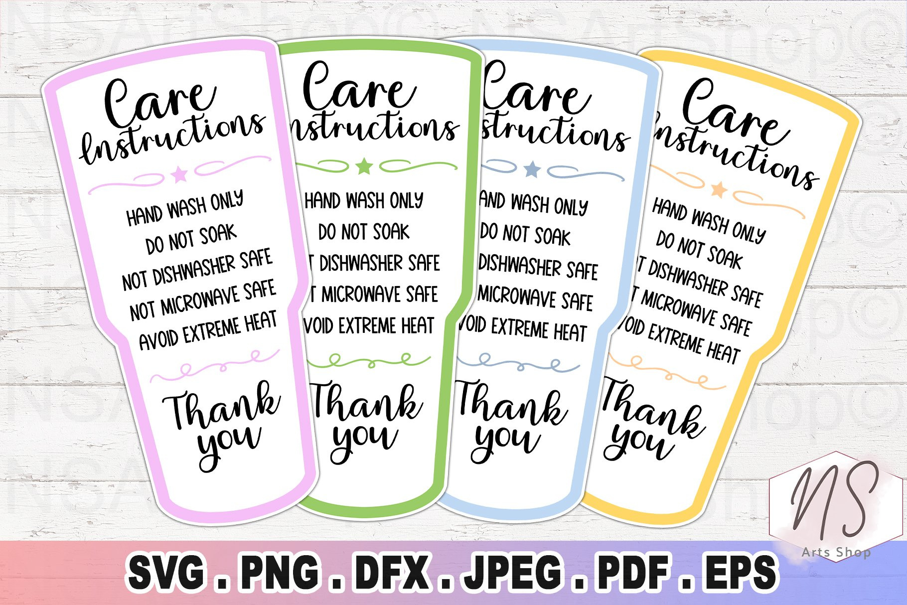 Tumbler Printable Care Card Instruction intended for Free Printable Tumbler Care Instructions