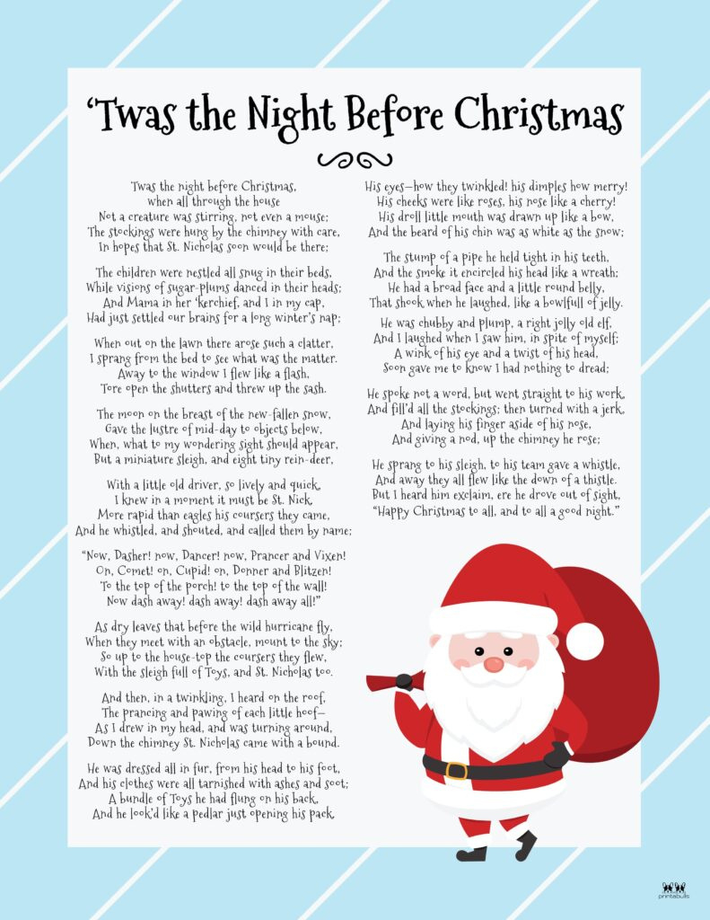 Twas The Night Before Christmas Printables | Printabulls in Twas The Night Before Christmas Short Version Printable