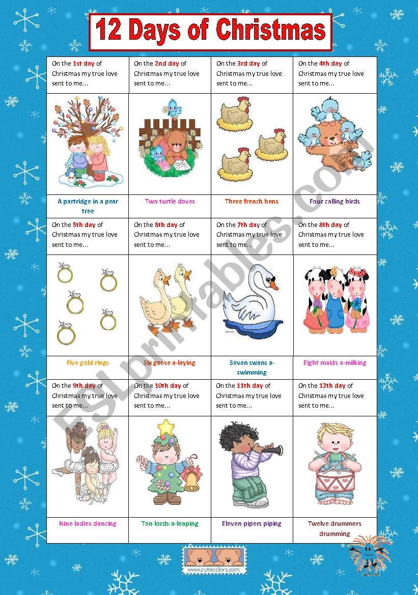Twelve Days Of Christmas Math Story Problems - Classroom Freebies with Twelve Days Of Christmas Worksheets