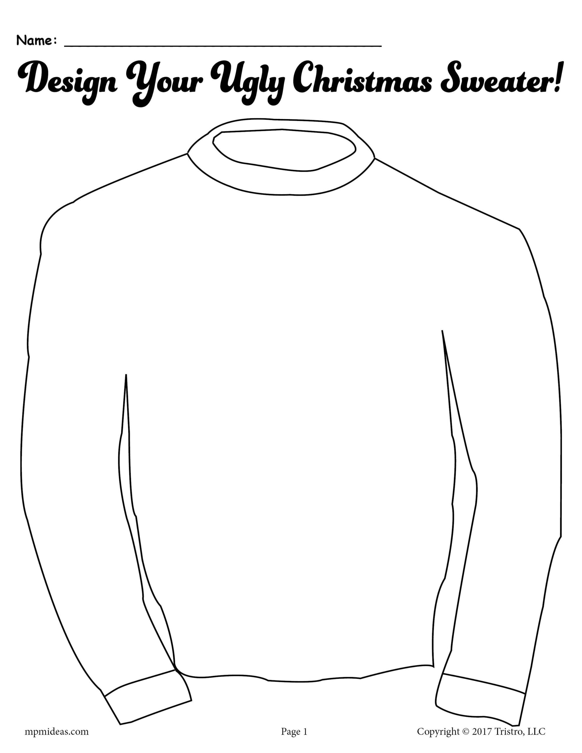 Ugly Christmas Sweater Template - Shop On Pinterest in Printable Ugly Christmas Sweater Template
