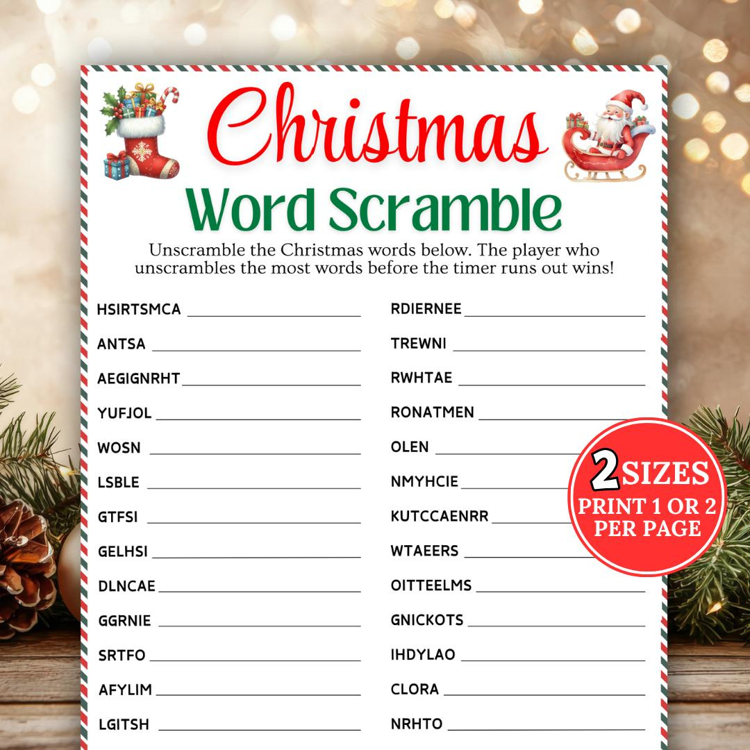 Unscramble Words - Etsy Sweden with regard to Super Teacher Worksheets Scrambled Christmas Answers