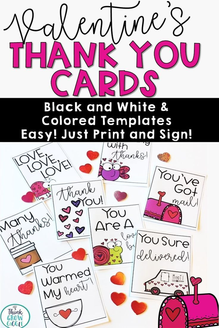 Valentine&amp;#039;S Day Thank You Card From Teacher Note Random Acts Of throughout Valentine Thank You Cards Printable