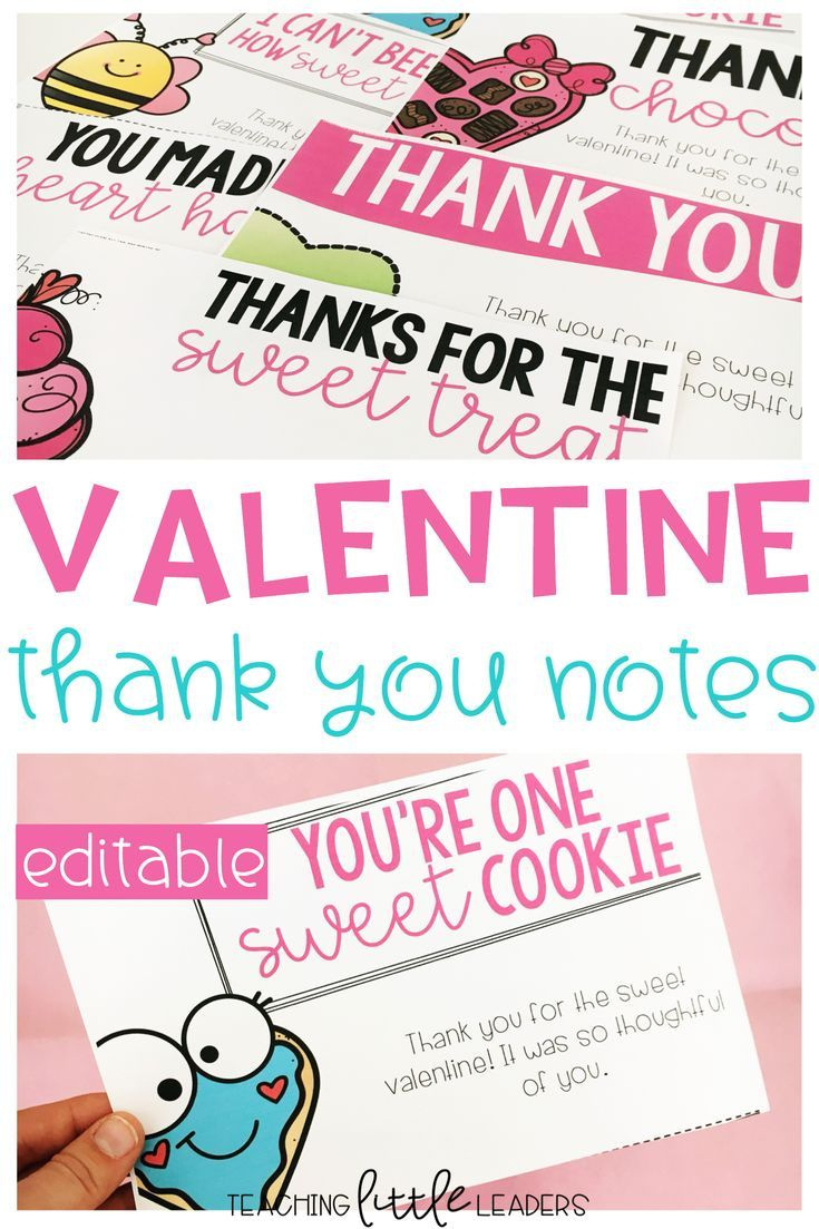 Valentine&amp;#039;S Day Thank You Notes {Editable} with regard to Valentine Thank You Cards Printable