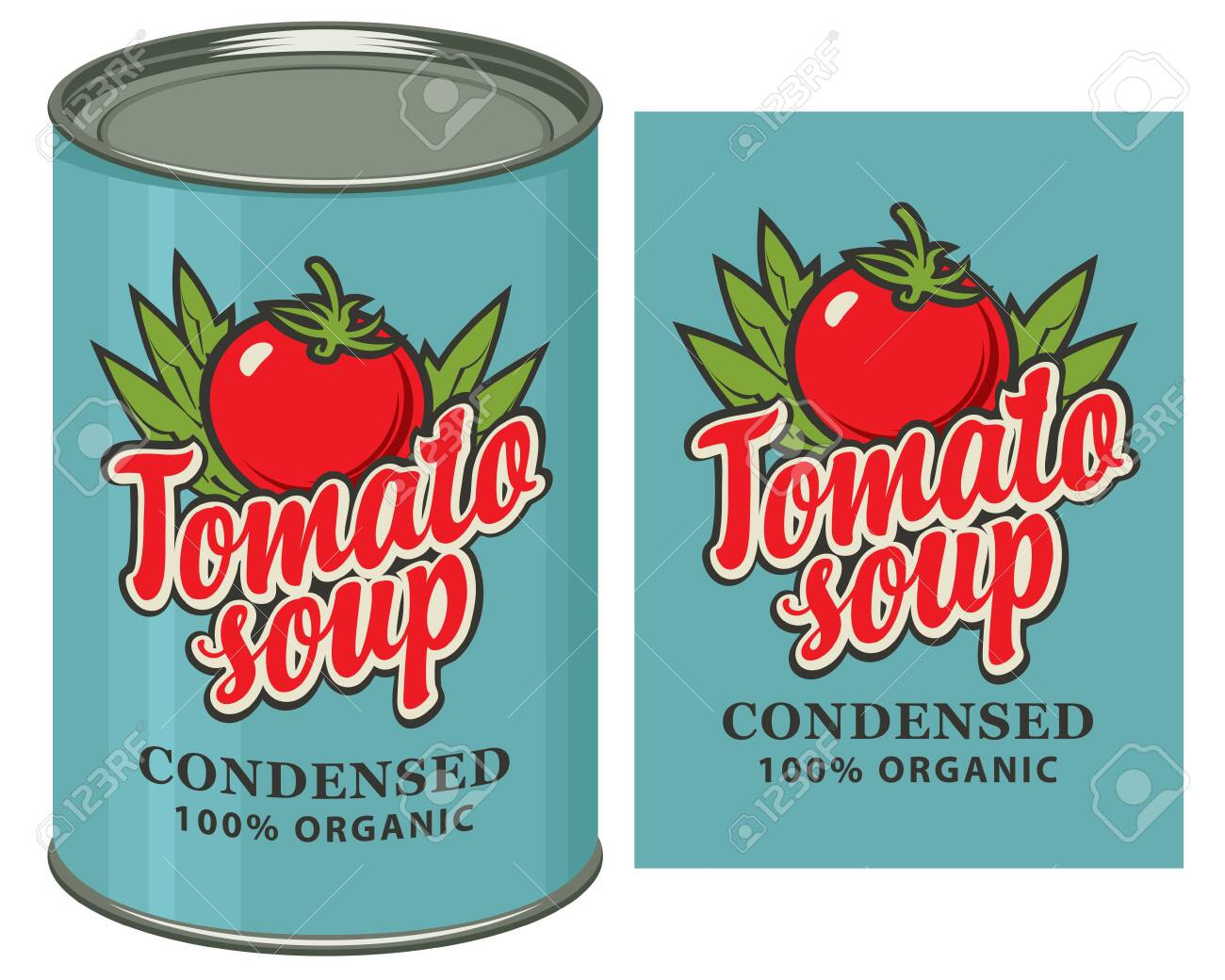 Vector Banner For Condensed Tomato Soup. Label Design With A Red with regard to Free Soup Can Label Template