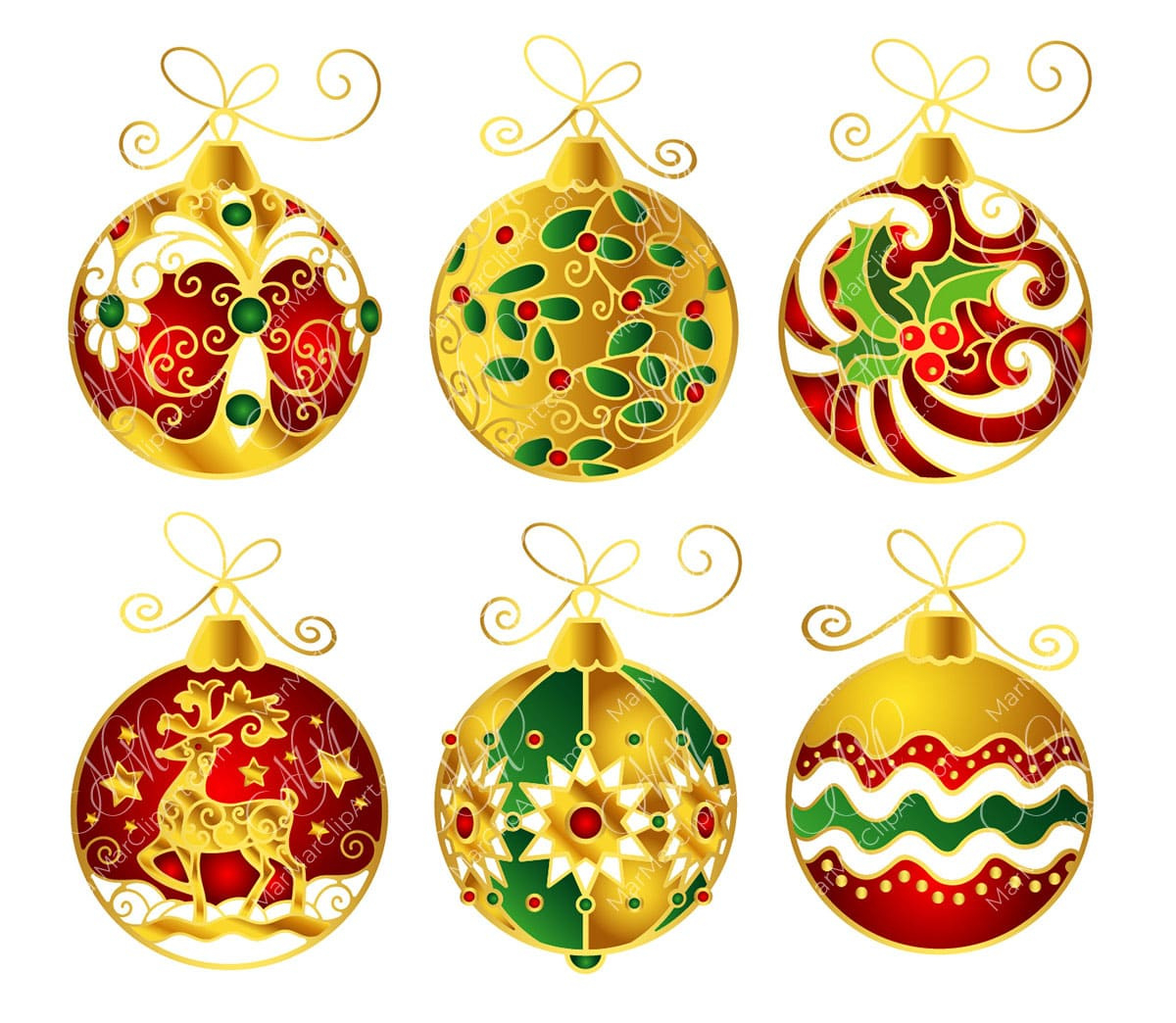 Vector Set Christmas Balls with regard to Printable Clipart Christmas Ornaments