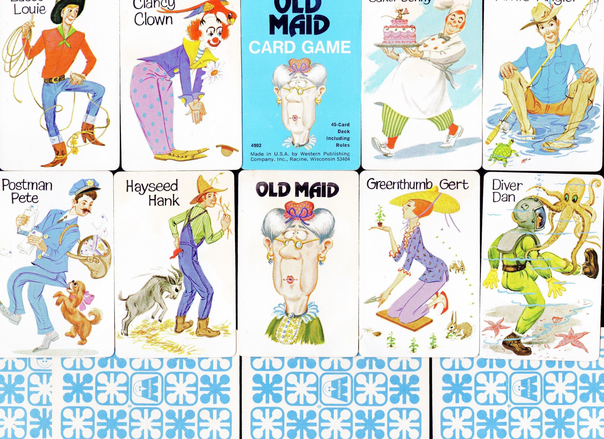 Vintage Old Maid Card Game Sealed Pkg Character Profession Diver throughout Free Printable Old Maid Card Game