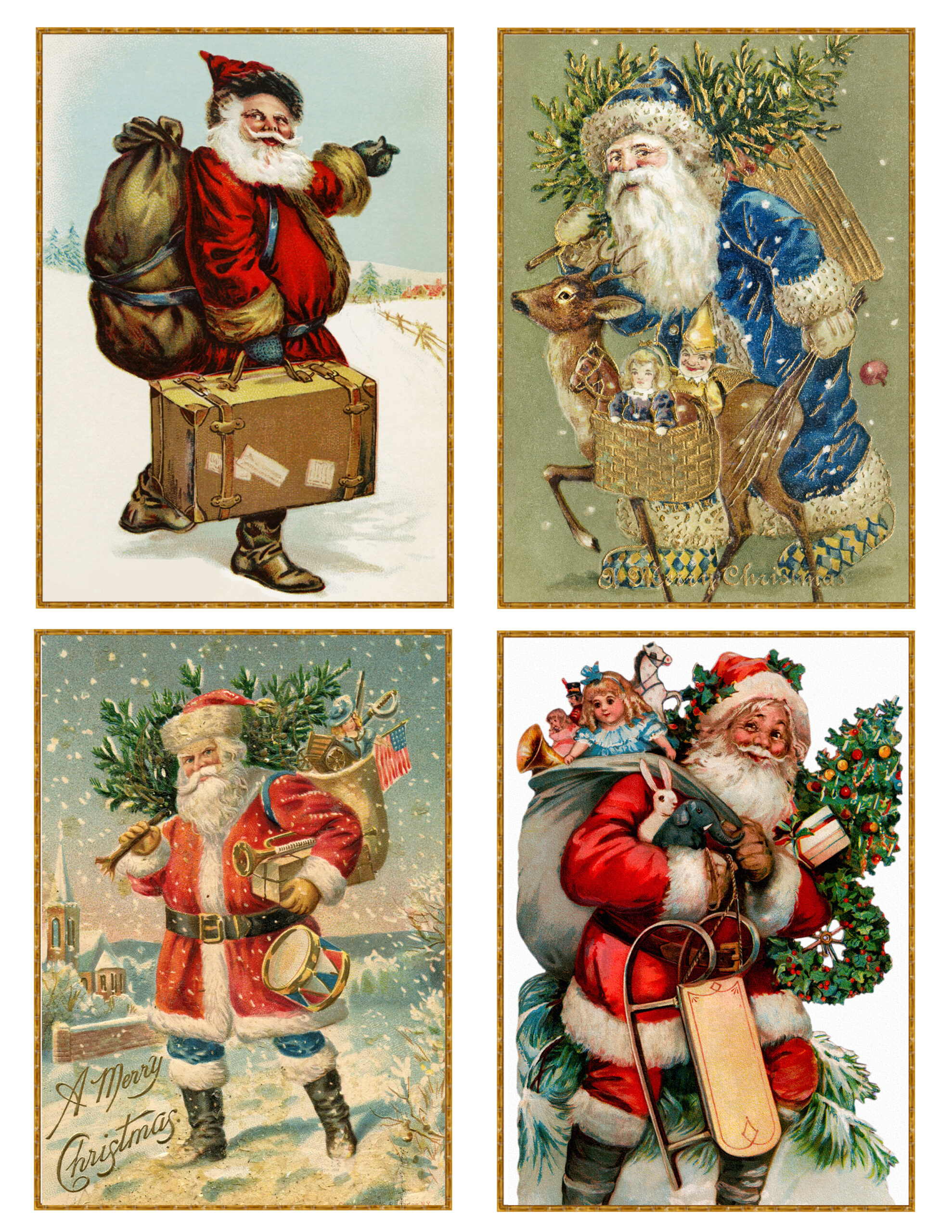 Vintage Santa Printable Gift Tags | Centsational Style in Vintage Printable Christmas Tags