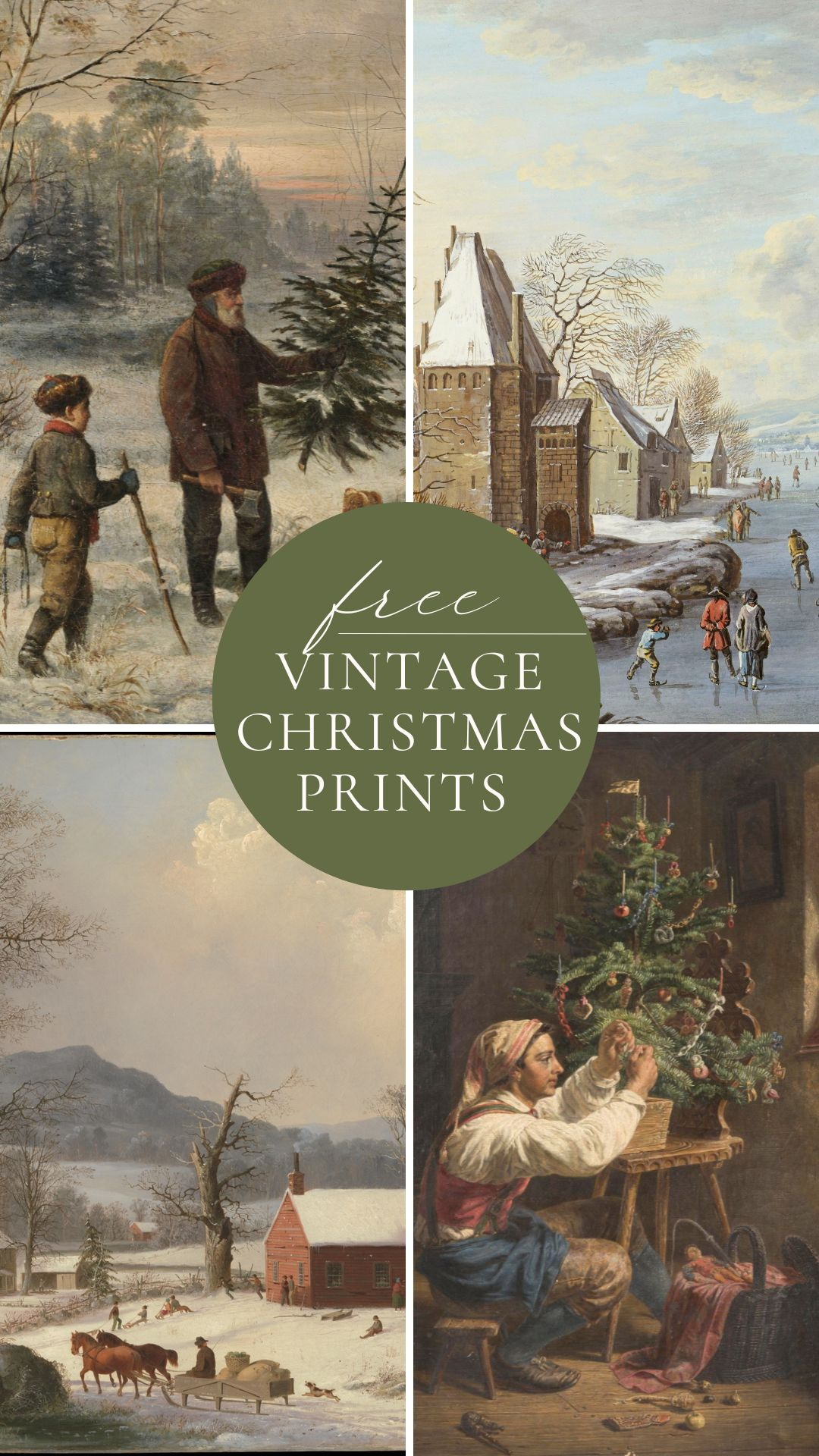 Vintage Winter Village Prints | Amelia Lawrence intended for Printable Victorian Christmas Images